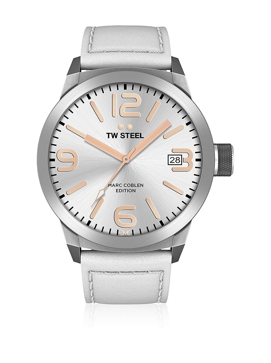 TW SteelTW Steel Marc Coblen Edition mit Lederband und Datum Edelstahl Quarz XXL 50 MM