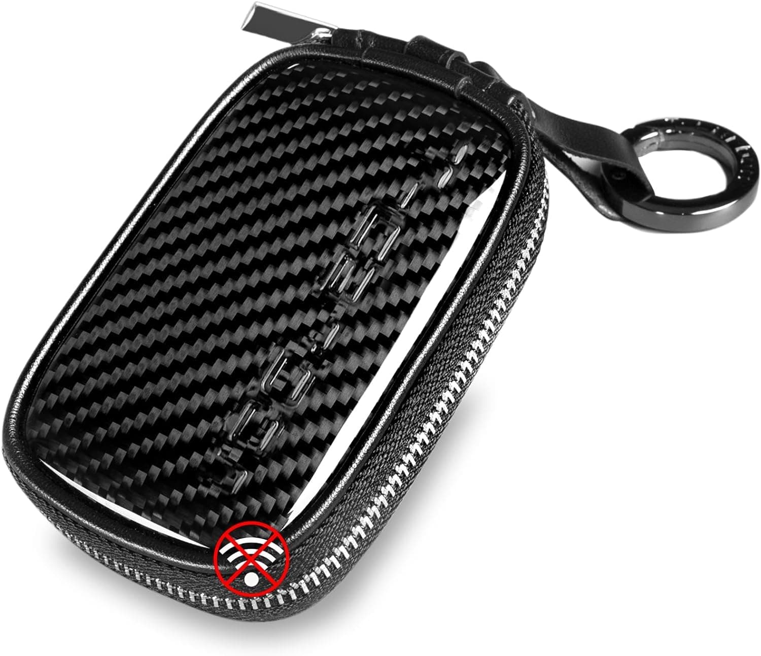 Rfid Signal Blocking Box Bag, Farada Bag for Car Key,Key Fob Protector,Car Key Case Bag Anti-Theft Accessory for RFID Blocking,Real Carbon Fiber (Black)