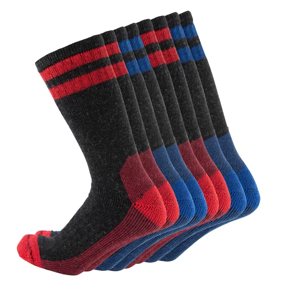 CerebroMerino Wool Socks for Men, Cushioned Mid-calf Socks Moisture Wicking Men's Hiking Socks for Home, Trekking, Outdoors