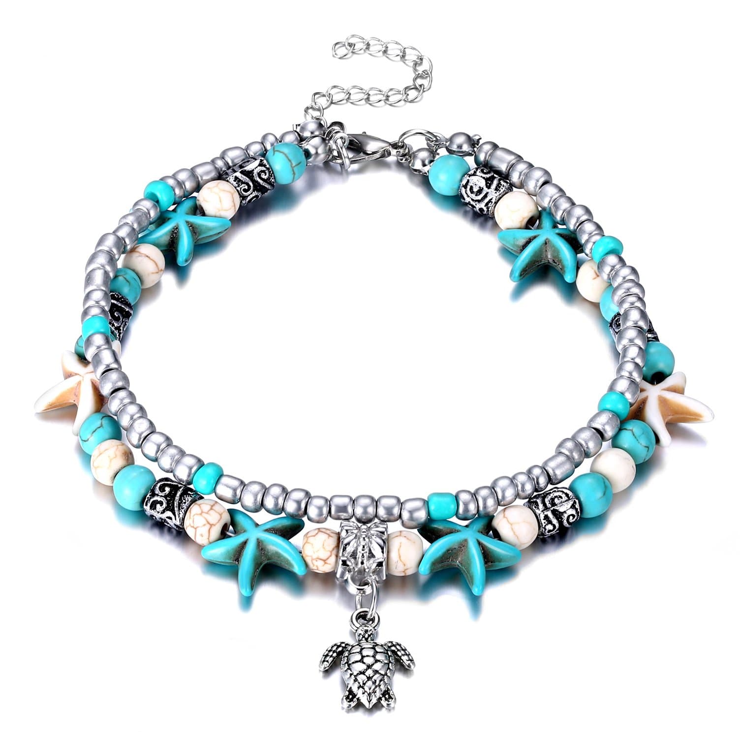 Puka Shell Anklet for Women Summer Natural Cowrie Adjustable Ankle Bracelet, Handmade Boho Hawaiian Beach Seashell Jewelry