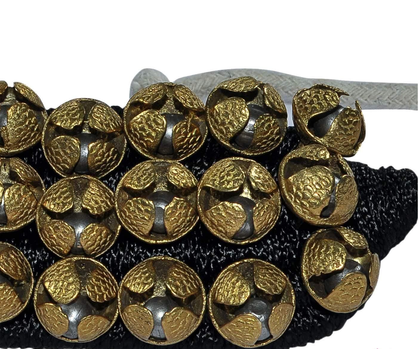 4 Line (14 No. Ghungroo) Kathak Ghungroo Pair Handmade Indian Classical Dance Accessories Black Pad