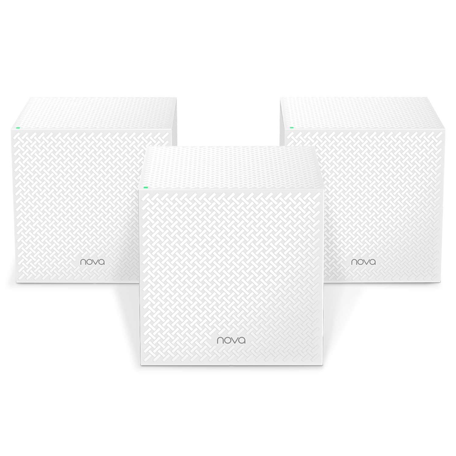 Nova Mesh WiFi System MW12 - Covers up to 6000 sq.ft - Tri-Band AC2100 Whole Home WiFi Mesh System - Gigabit Mesh Router for 100+ Devices - Dual-Band Mesh Network - 3 Gigabit Ports - 3-Pack