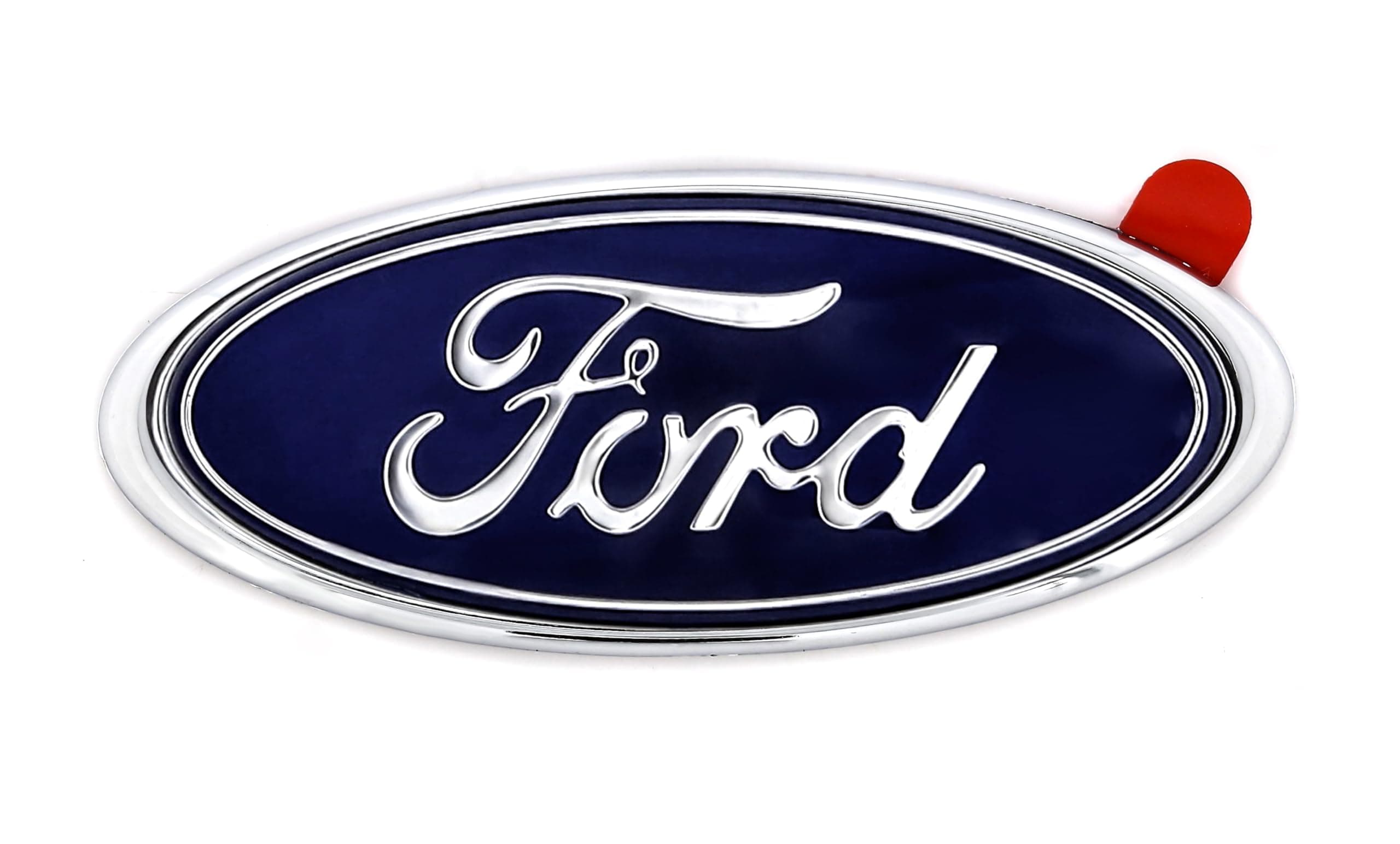 Mini Ford Blue Oval Novelty Logo Chrome Plated Plastic Emblem.