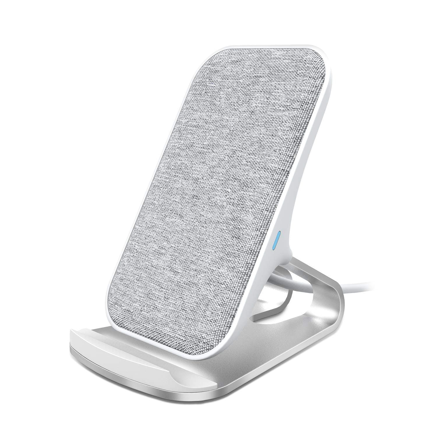 Fast Wireless Charger, Premium Fabric 10W / 7.5W / 5W Wireless Charging Stand Compatible with iPhone 11/XR/Xs Max/Xs/X, Fast-Charging for Samsung Galaxy S10/S10+/S9/S9+ Note 9/10