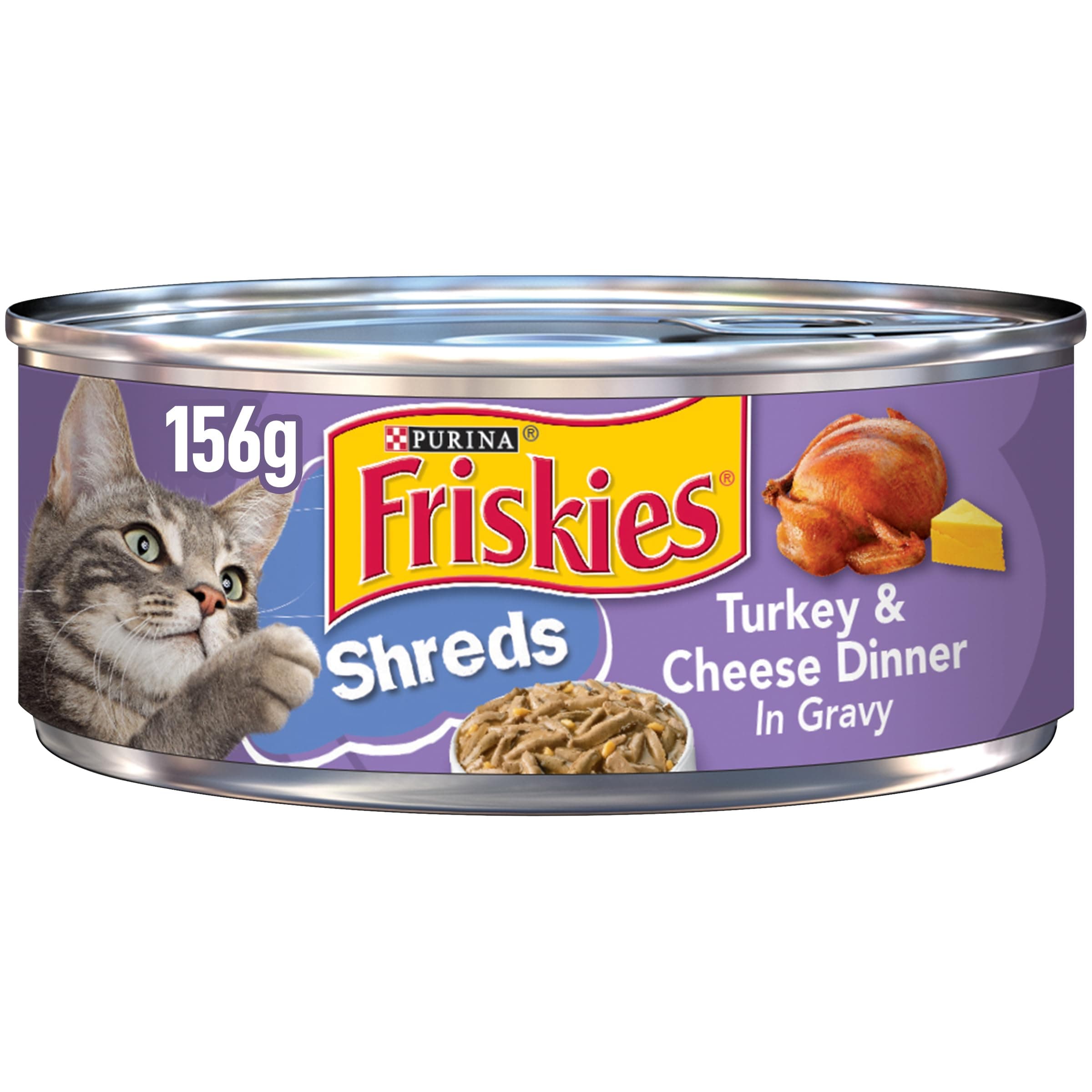 Savory Shreds Turkey & Cheese Cat Wet Food 156g