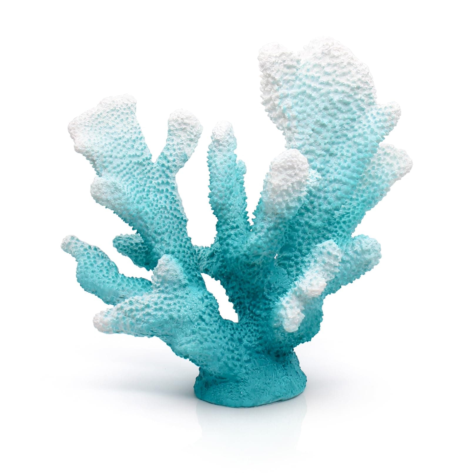 Accessoryway Turquoise Shades Coral Reef Decor,Artificial Beach Coral Coastal Decor for Home Resin Coral Statue Nautical Decorations Hawaiian Beach Home Bedroom Party centerpieces for Tables-8.2"