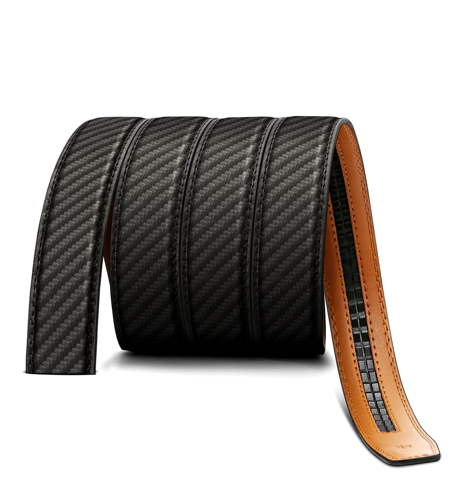 Belt Strap for Men Ratchet Belts Genuine Leather Width 1 3/8",Cut for Fit, Black3190, 26"-40"Waist Adjustable