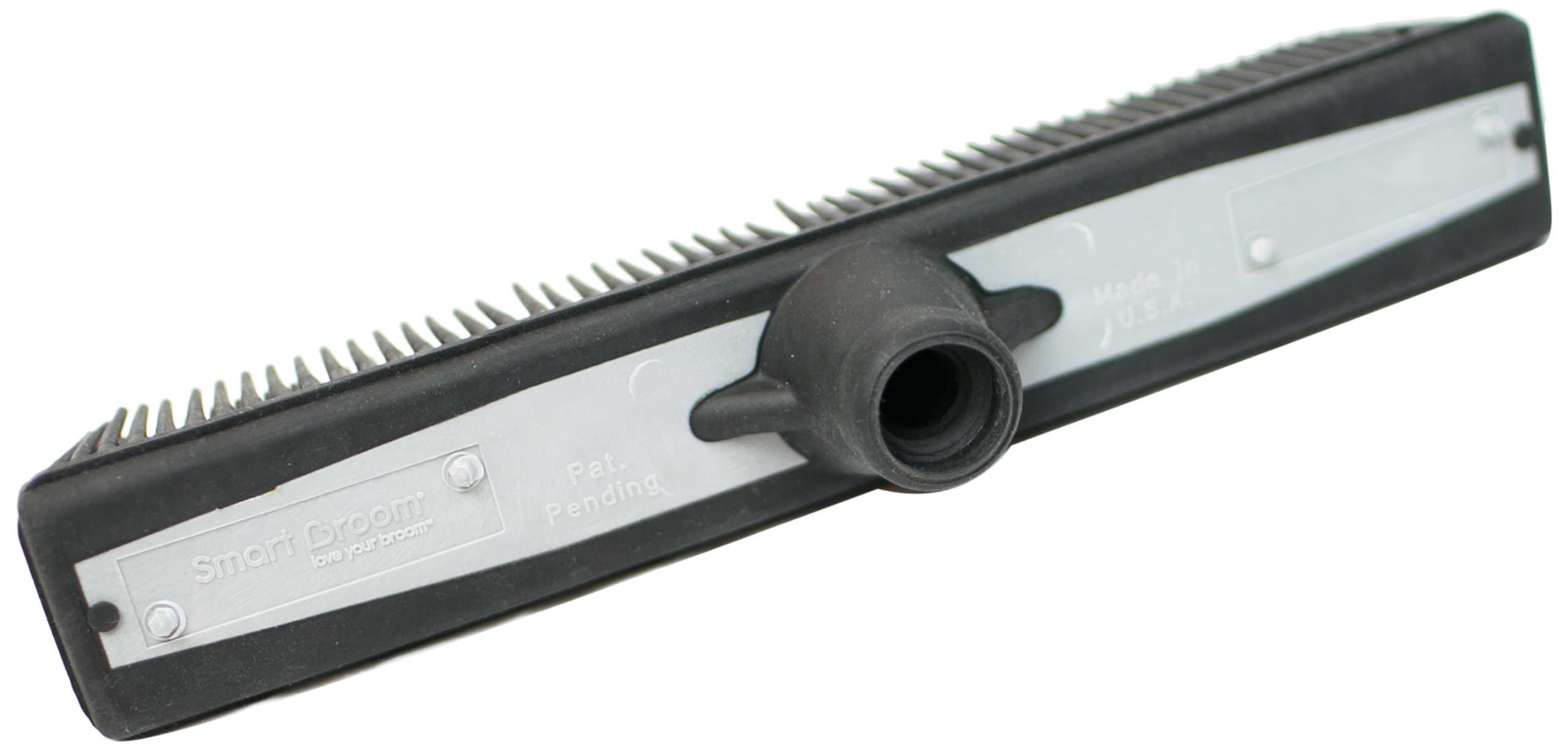 Smart Broom YT-11BS 11" Upright Salon Style Broom Head in Silver/Black