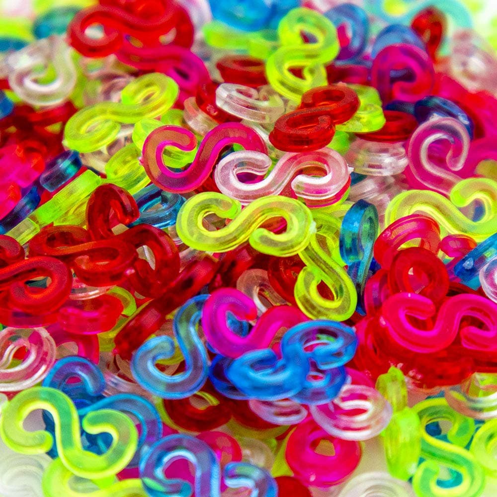 CreammuffinClips Connectors Rubber Connectors Refills for Loom Rubber Band for DIY Bracelet Making Refill Kit (100 pcs, Colorful)
