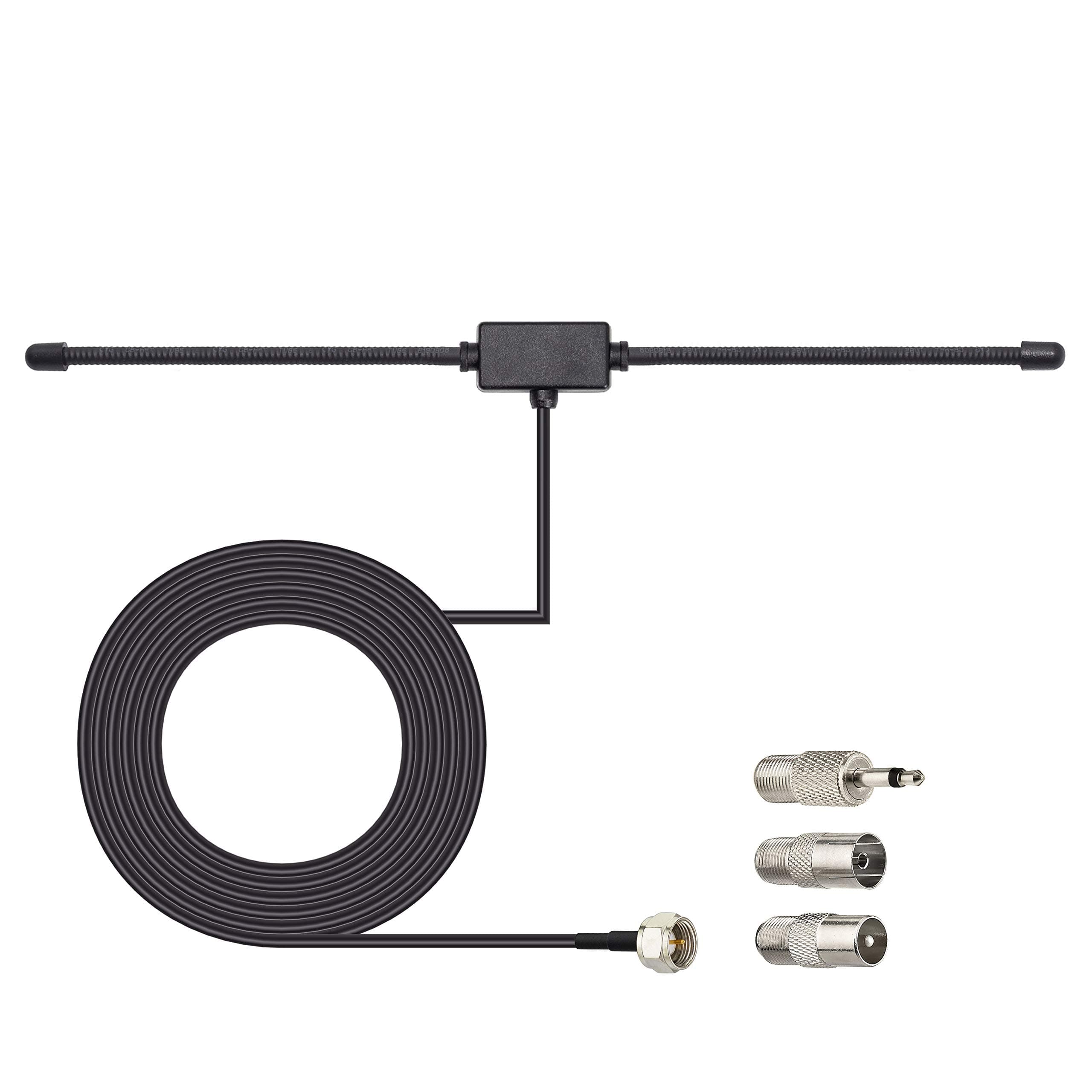 BINGFU FM Antenna, Radio Antenna, Adhesive Antenna with 3 Conversion Connectors, Indoor Use, High Sensitivity, Suitable for Tivoli Audio, Yamaha Bose, Pioneer ONKYO Marantz, Sherwood, Denon and More