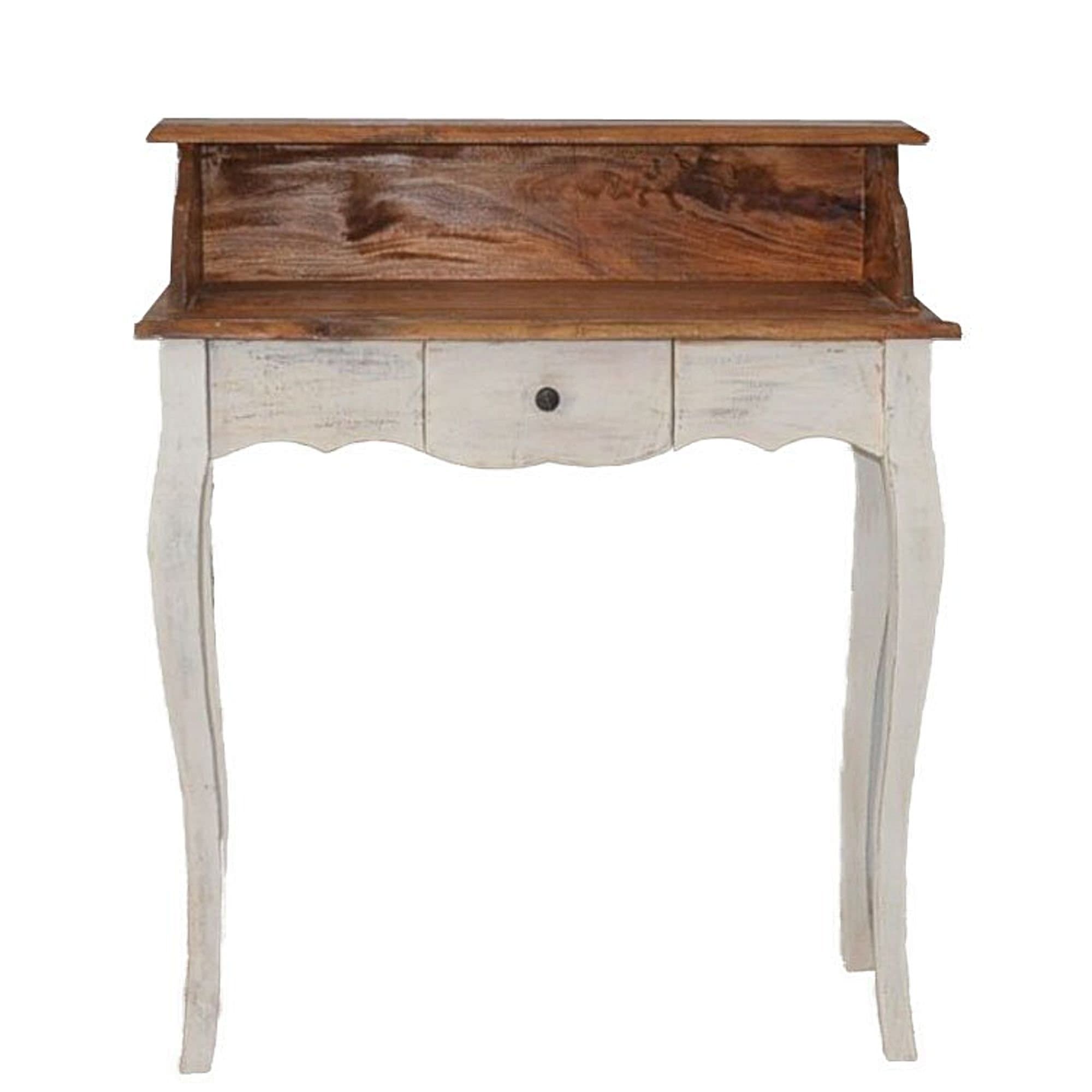Antyki24 French Style Secretary Table Dressing Table Wood Oak White Vintage Retro 92 x 80 x 40 cm