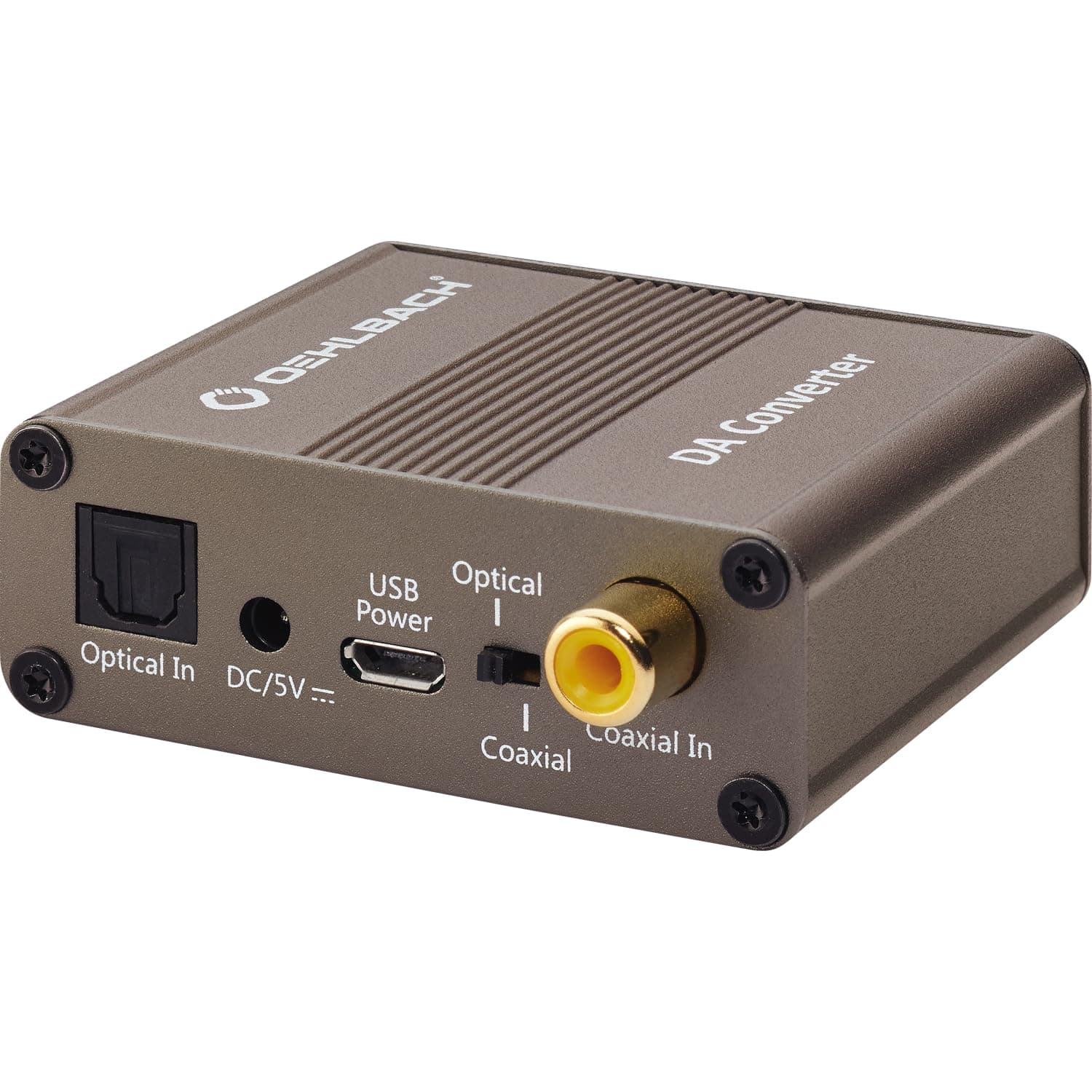 Oehlbach DA Converter, Digital-Analogue Converter, Coaxial & Optical Input, Metallic Brown