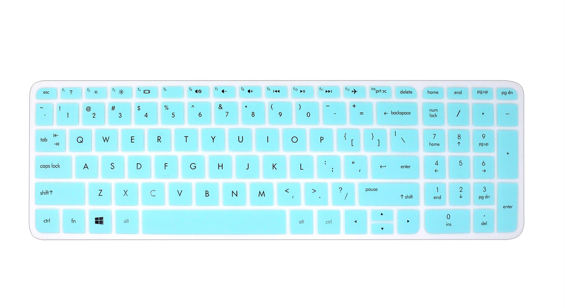YYubao Keyboard Skin Compatible with 15.6 inch HP Pavilion 15-ab 15-ac 15-ae 15-af 15-an 15-ak 15-ay 15-as 15-ba 15-bc 15-bk Series, HP OMEN 15-ax, HP Envy x360 m6-ae151dx m6-p113dx m6-w (Mint Blue)