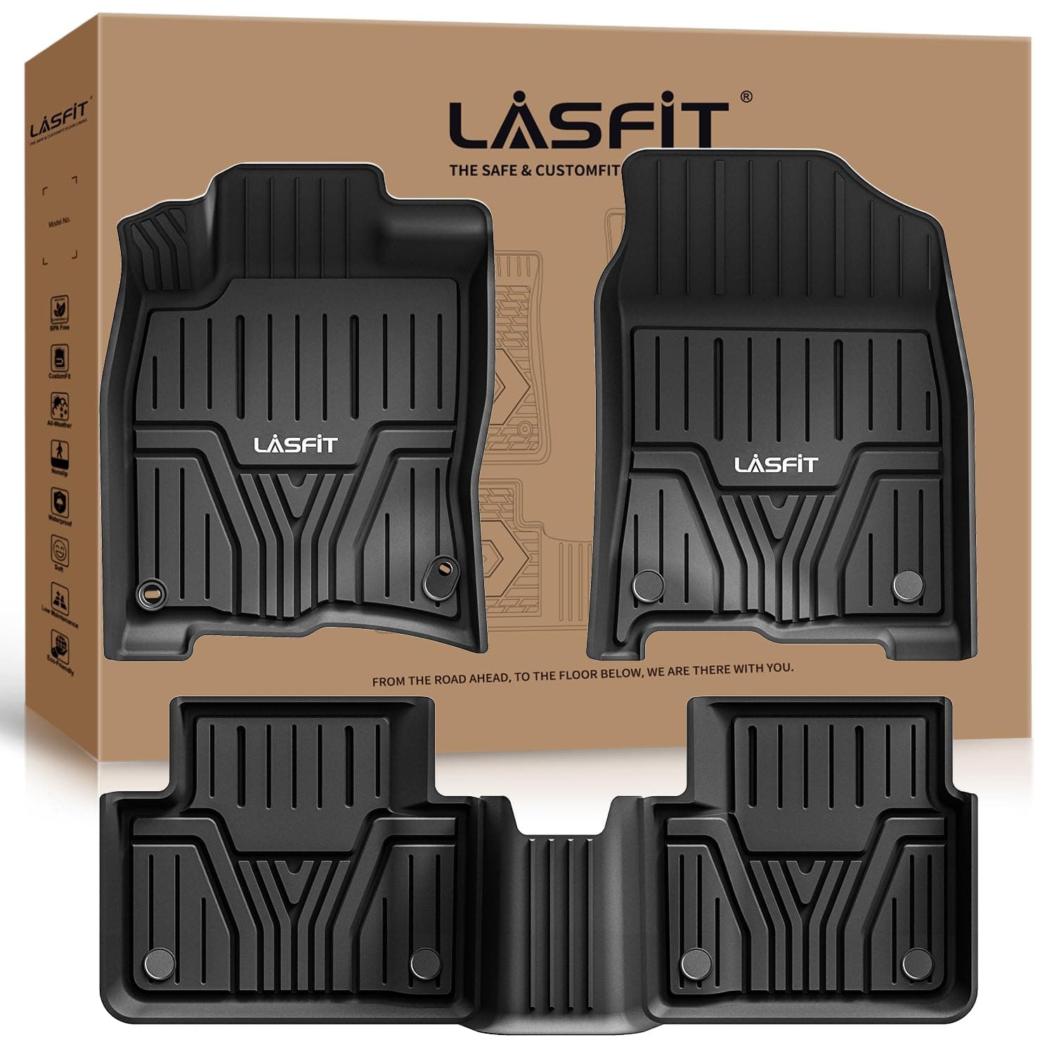 LASFIT Floor Mats Fit for Honda Civic 2016-2021 All Weather Car Liners