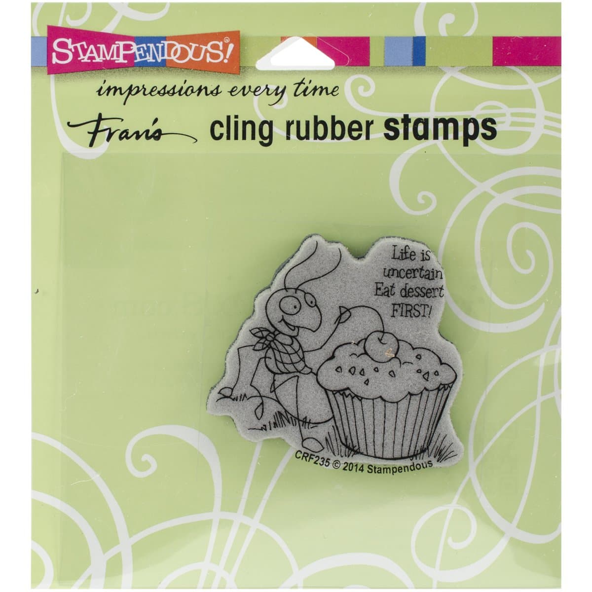 STAMPENDOUS CLING RUBBER STAMP, CUPCAKE ANT