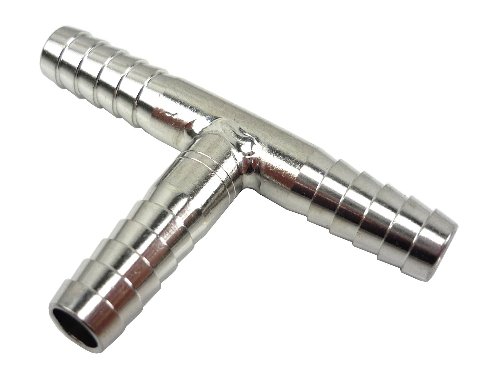 1/4" Stainless Steel Tee Barb 3 Way Co2 Splitter T