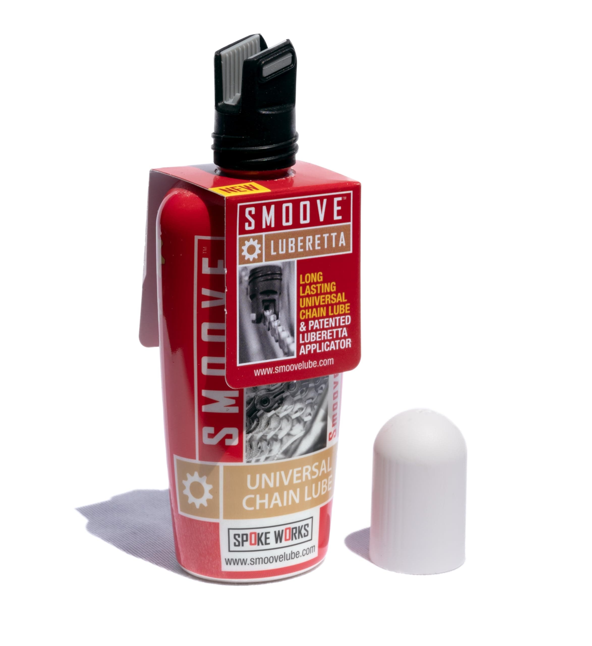 SMOOVE Universal Bike Chain Lube. Long-Lasting Wax-Based Lubricant with Precision Luberetta Applicator for Road, MTB, Gravel, and Cyclocross Bikes – 125ml