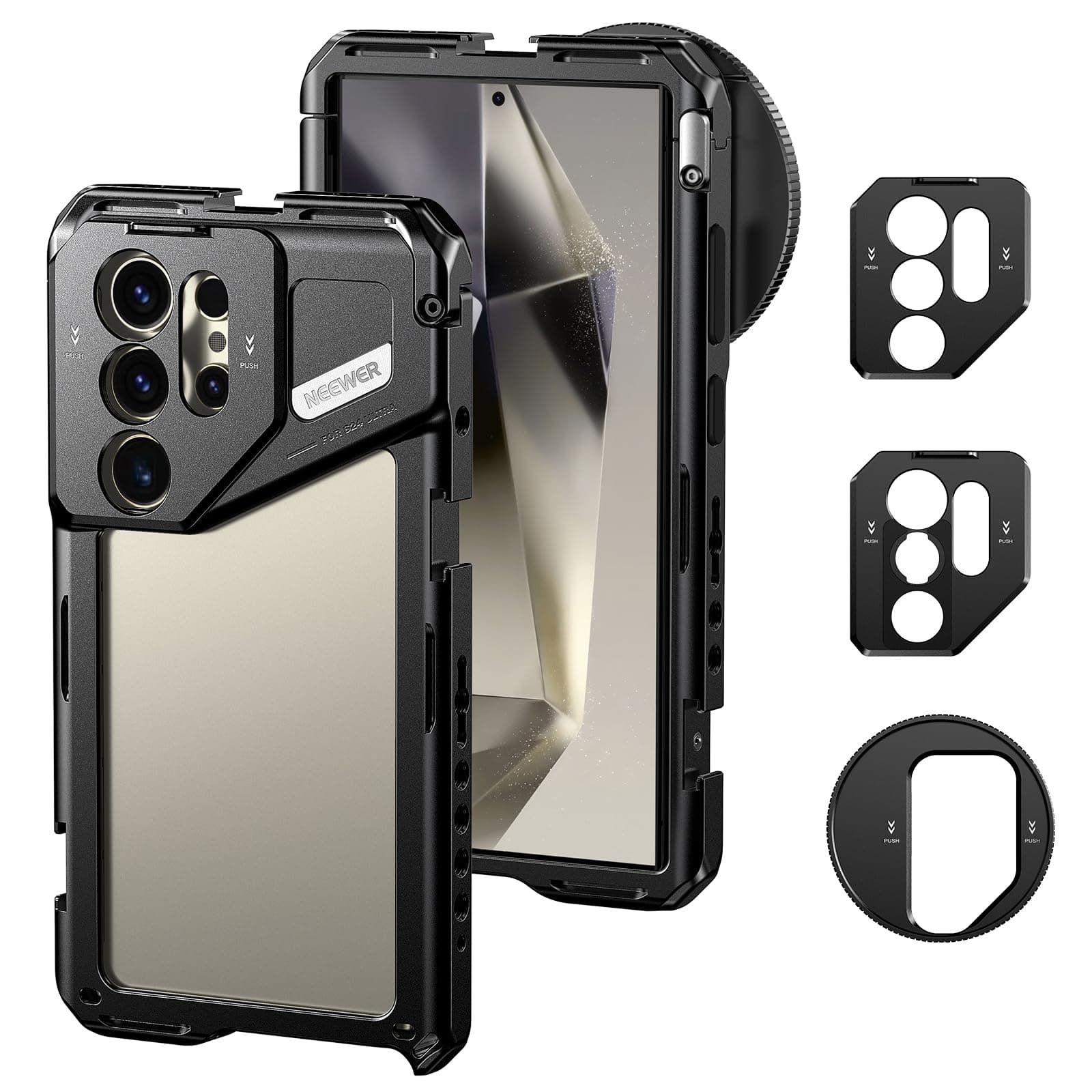 NEEWER S24 Ultra Phone Cage with 67mm Filter Adapter, 17mm Lens Backplate, T ...
