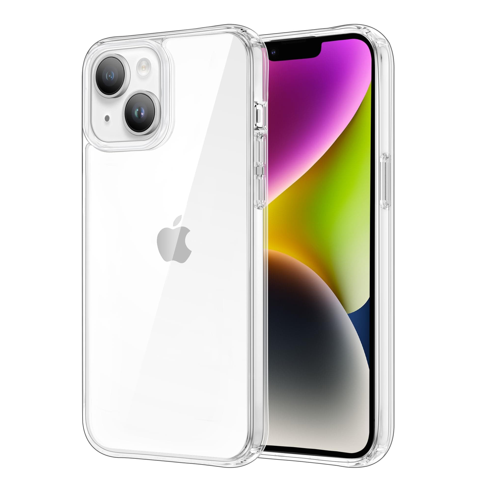 iCatchy for iPhone 14 Case/iPhone 13 Case 6.1-Inch, Shockproof Bumper Phone Cover, Anti-Yellowing Clear Back Compatible with iPhone 14/13 (Clear)