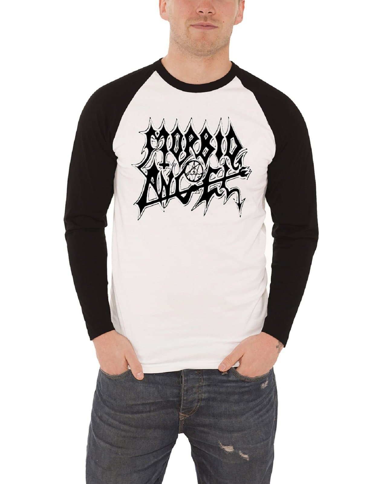 Morbid Angel 'Logo' Long Sleeve Baseball Shirt (extra large)