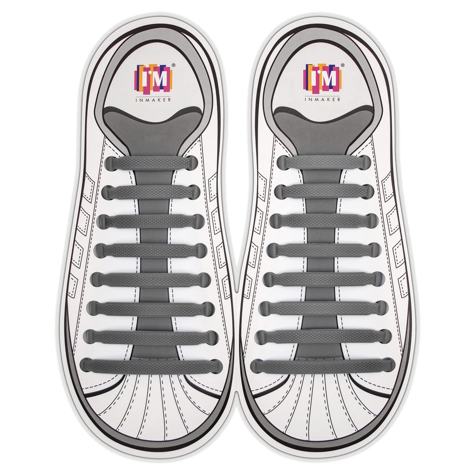 INMAKER No Tie Shoe Laces for Adults and Kids, Elastic Shoelaces for Sneakers, Rubber Silicone Tieless Laces
