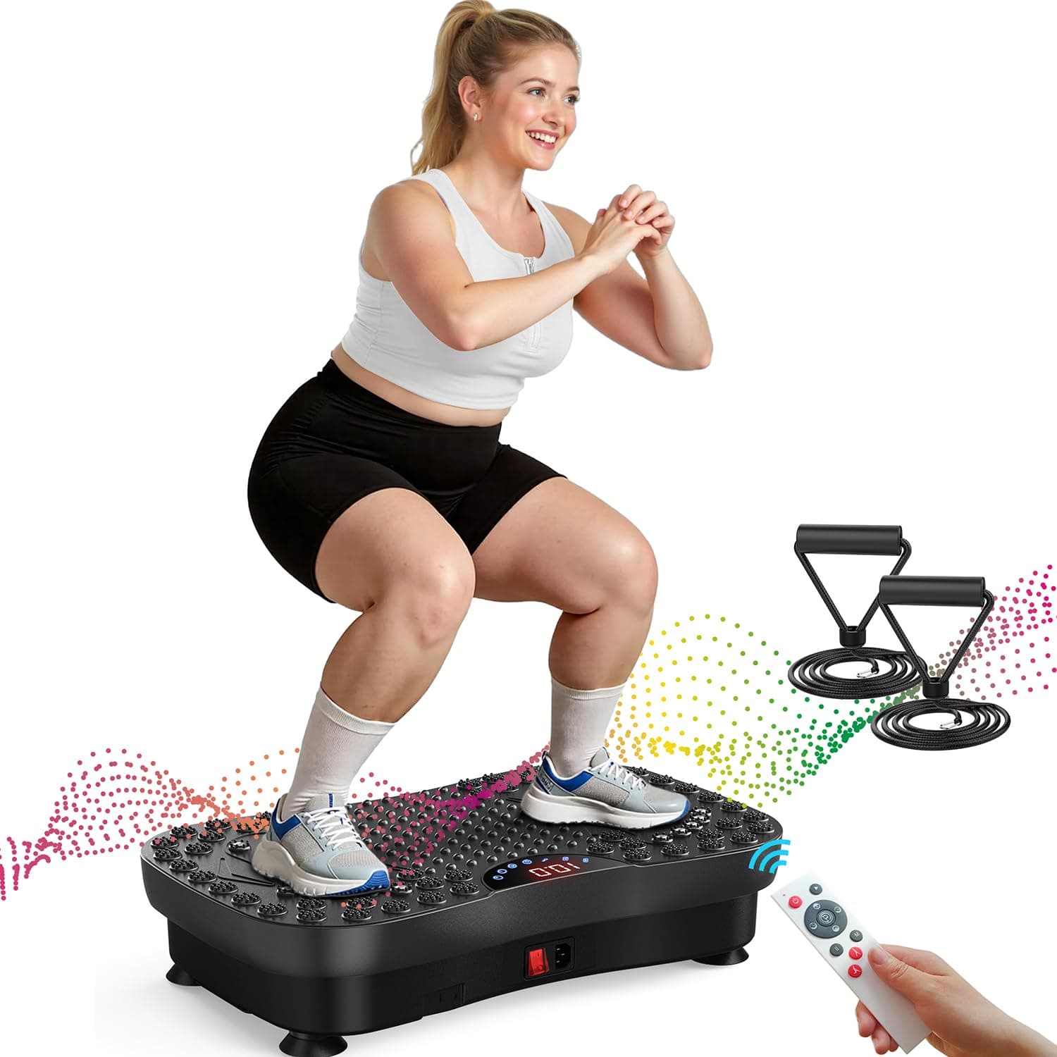 AXV Vibration Plate Exercise Machine Whole Body Workout Portable Mini Vibrate Fitness Platform Lymphatic Drainage Machine for Weight Loss Shaping Toning Wellness Home Gyms Workout (Mini)