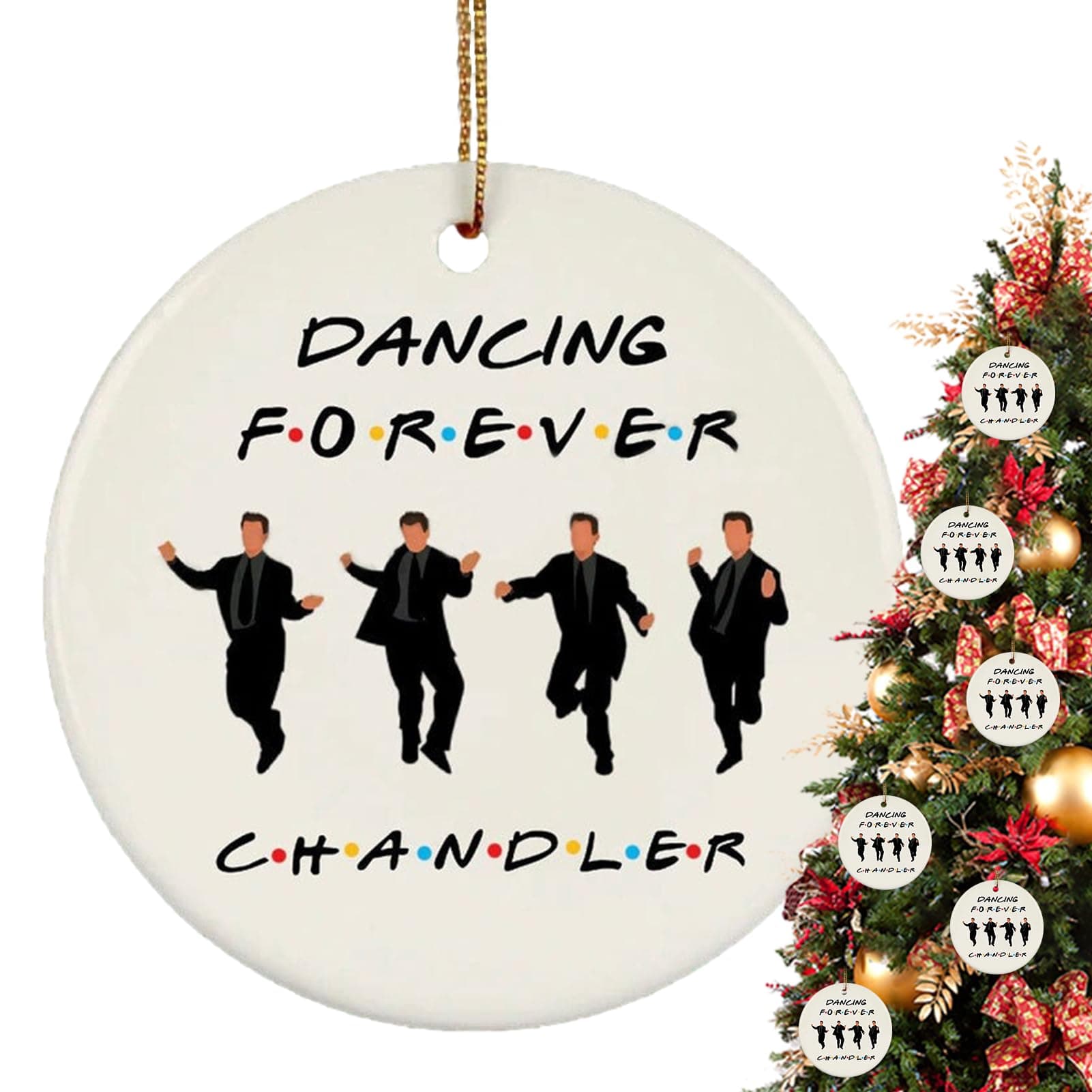 Chandler And Joey Hugging Christmas Ornament, Chandler Ornament, Memorial Chandler Bings Ornament, Reusable Actor Christmas Ornaments Farmhouse Christmas Decor Souvenir