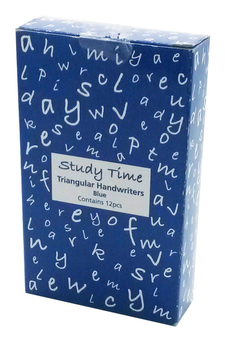 Triangular Handwriting Pens - Blue (Pack of 12)