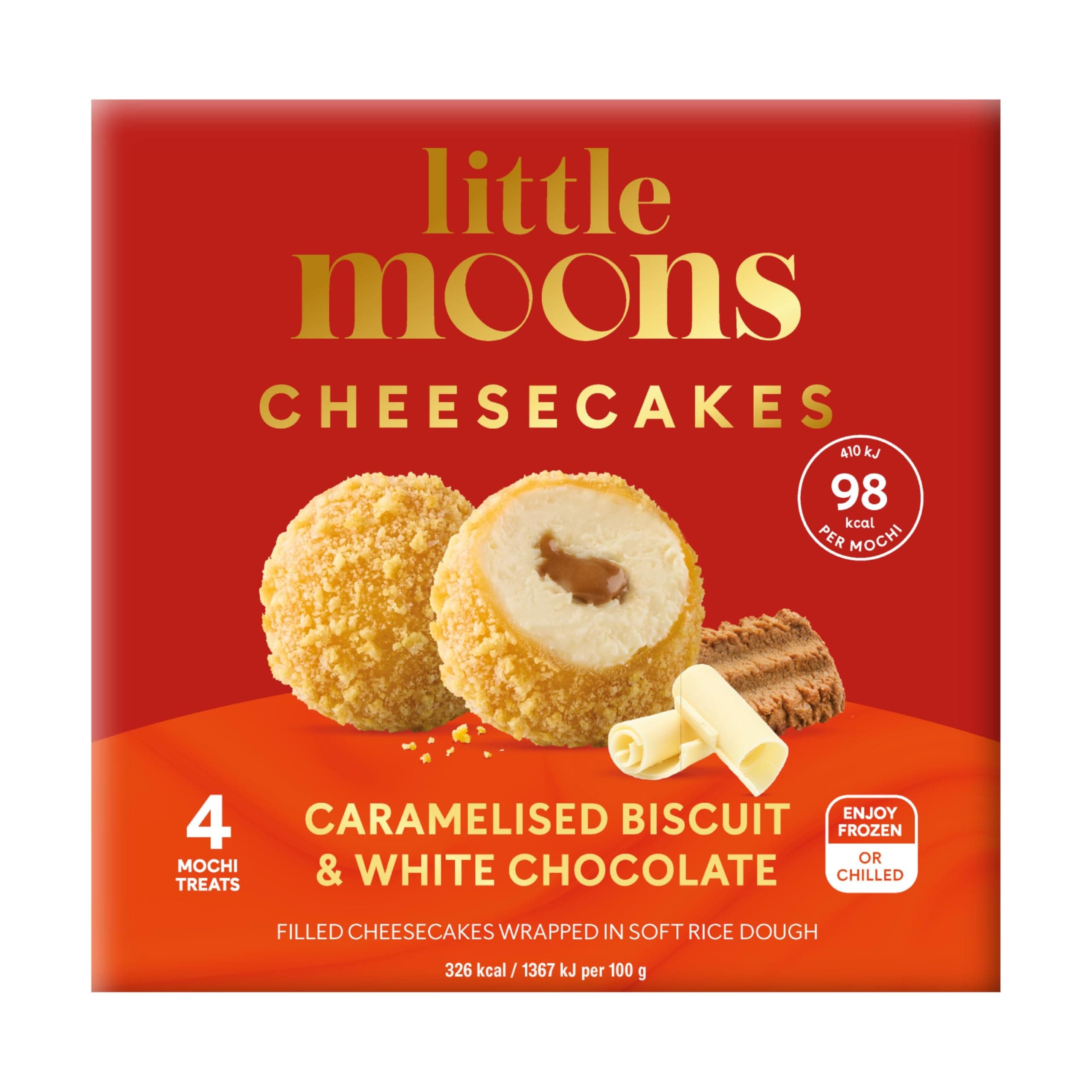 Little Moons Caramelised Biscuit & White Chocolate Cheesecakes 4 x 30g (120g)