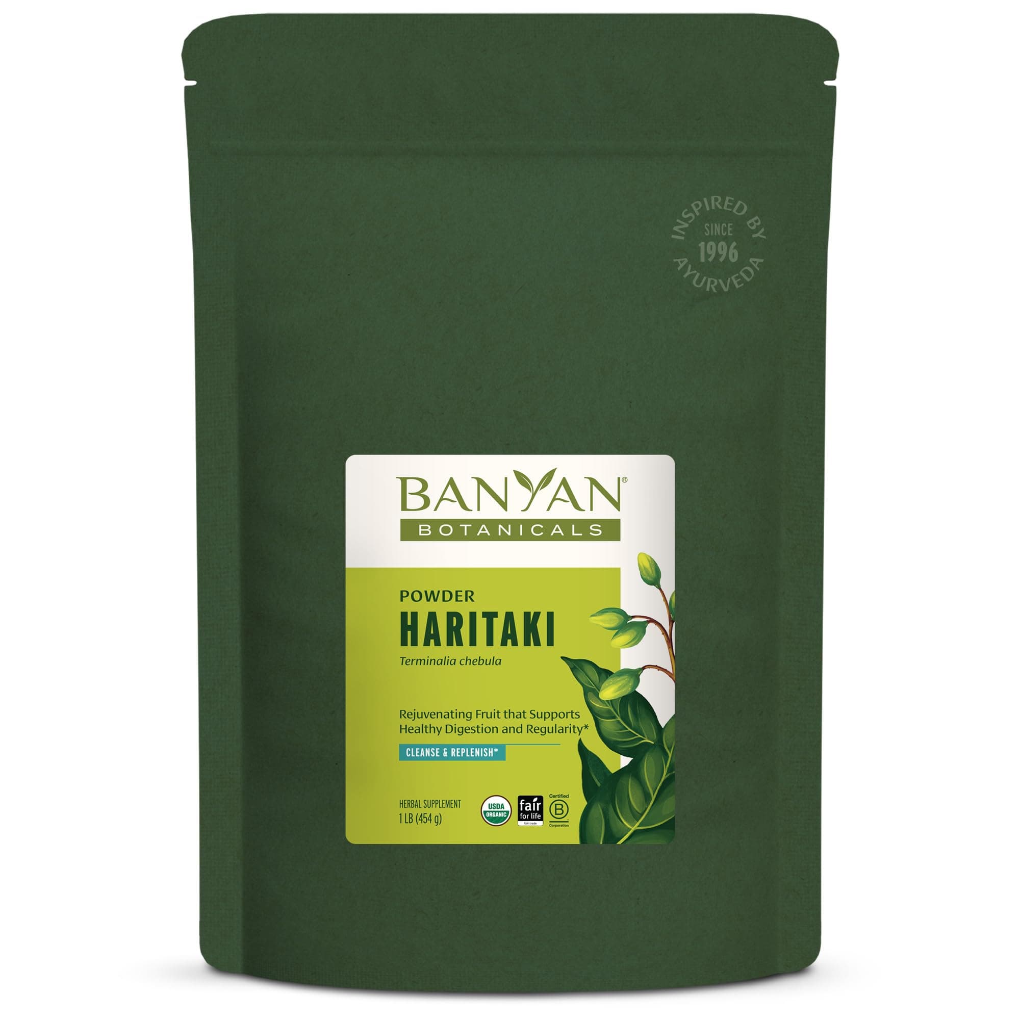 Banyan Botanicals Organic Haritaki Powder – 1lb Bulk – Natural Colon Cleanse & Digestive Support – Gentle Regularity & Internal Detox Supplement – Terminalia Chebula – USDA Organic, Fair Trade
