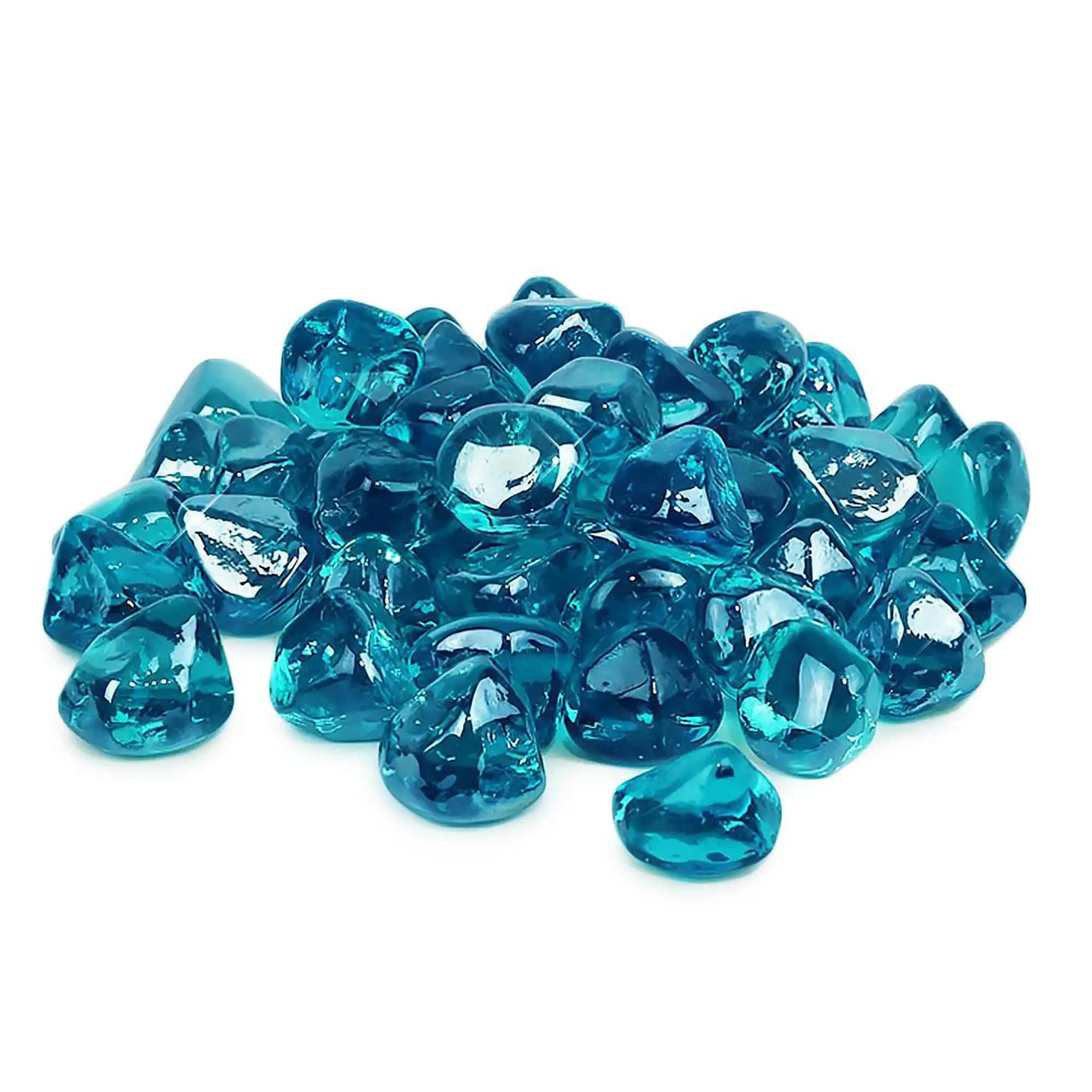10 Pound Fire Diamonds | 1 Inch Rocks | Natural Gas or Propane | Fire Pit, Table, and Fireplace | Indoor or Outdoor | Brilliant Jewel-Like Color | Azuria Reflective