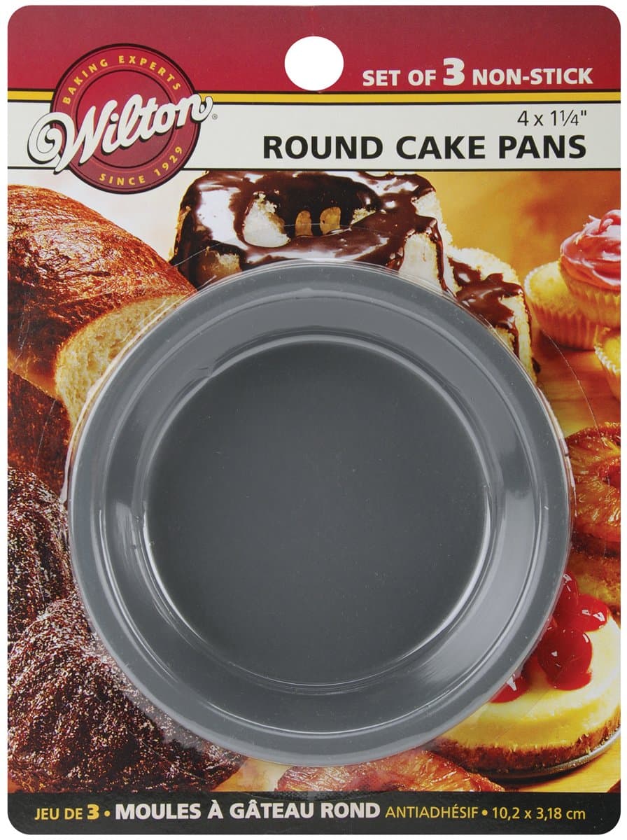 Mini Round Cake Pans, STD, SilverWilton Non-Stick Mini Round Pan Set, 3-Piece, Steel