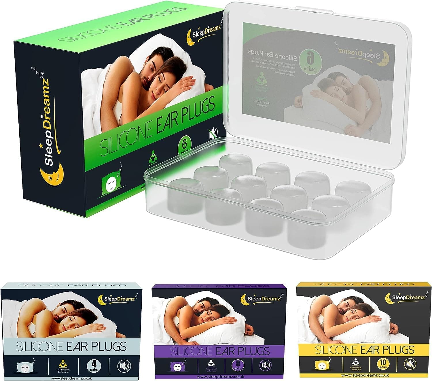 SleepDreamz (6 Pairs) Silicone Ear Plugs