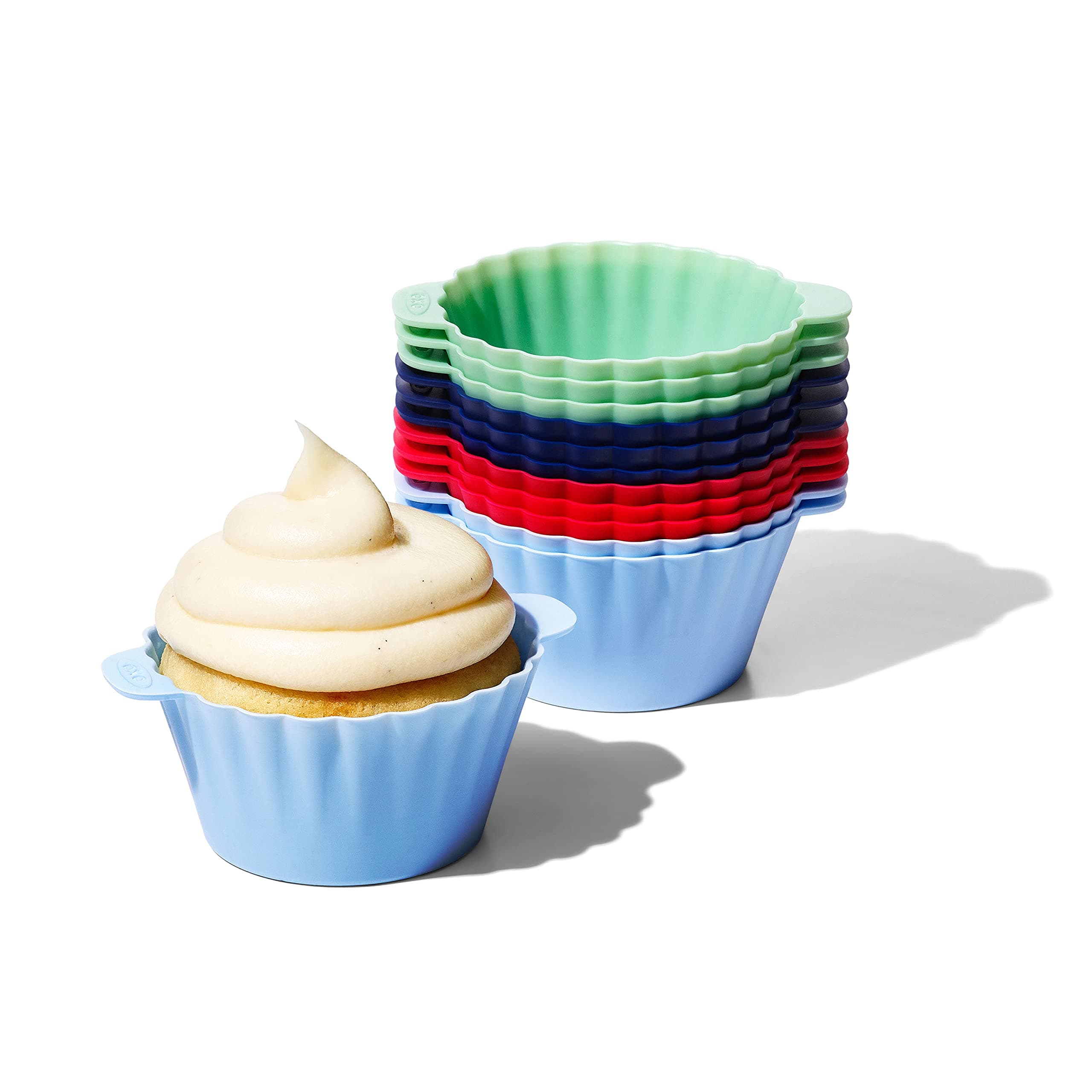 Good Grips Silicone Baking Cups, Reusable, BPA Free, Dishwasher Safe , Non Stick, Food Grade, Cupcake Cups, Muffin Cups, Cupcake Liners, Muffin Liners, Multicolor, 3 oz. each