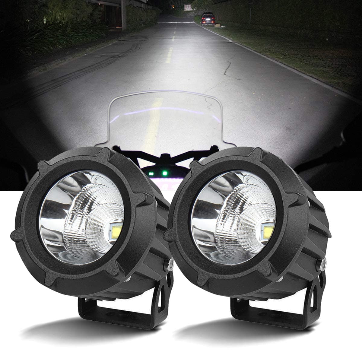Chelhead 3.5 Inch Round LED Fog Lights - Motorcycle Auxiliary Lights Compatible with Jeep, ATV, Car, SUV, UTV, Trucks, Tractor, VAN, RV, Trailer