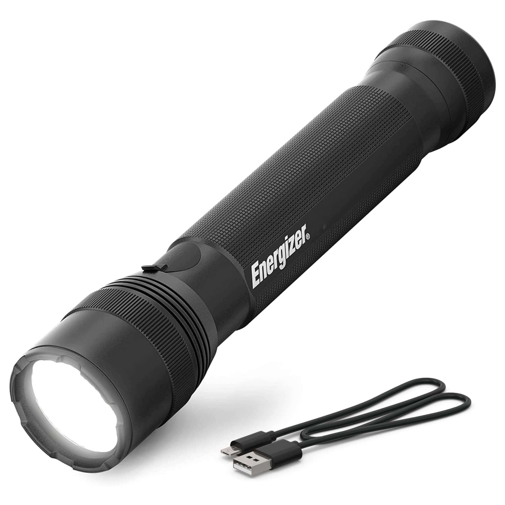 TacR-1000 LED Tactical Flashlight, Bright Rechargeable Flashlight for Emergencies and Camping Gear, Water Resistant Flashlight, USB Included, Pack of 1, Black