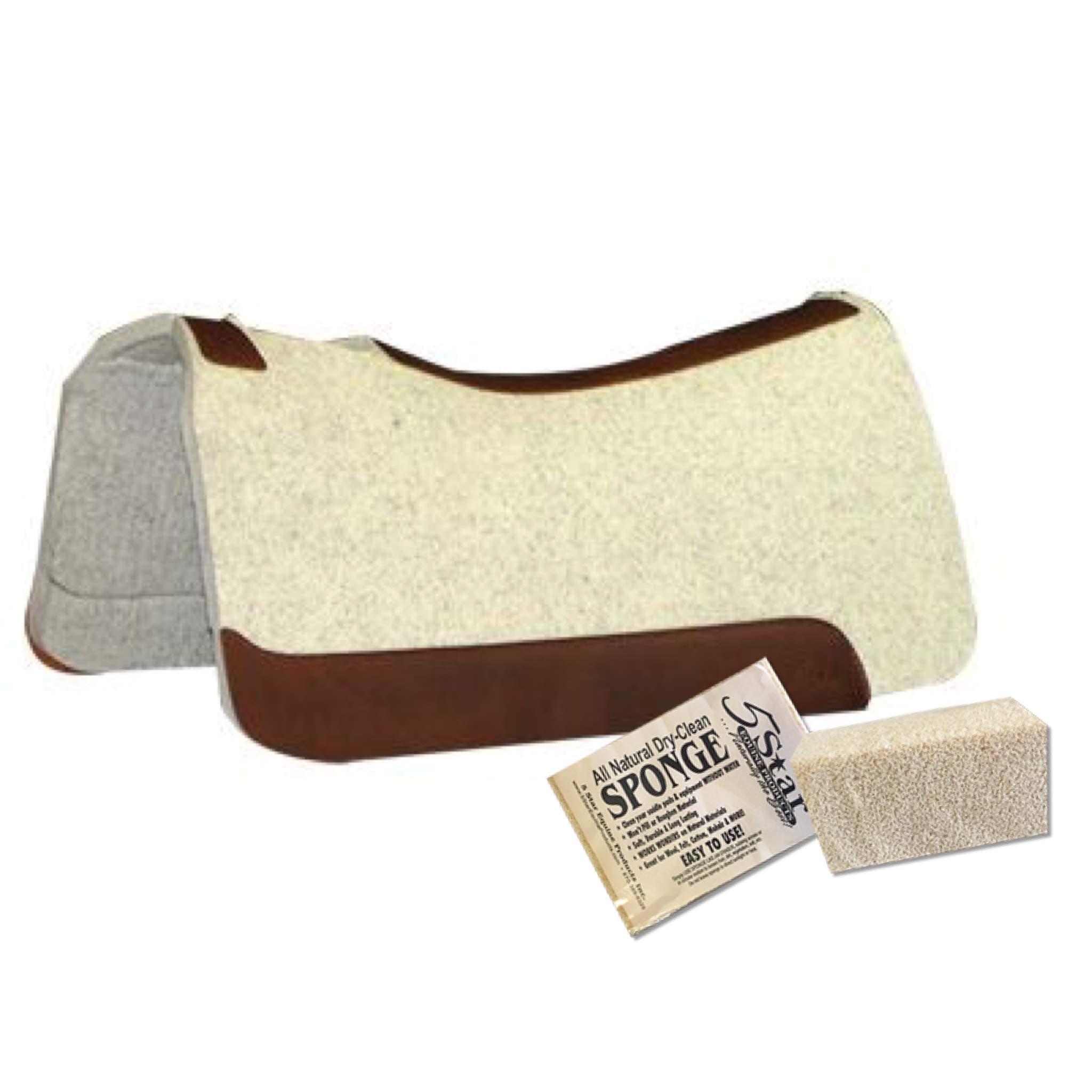 5 Star Equine - 7/8" Thick Western Contoured Natural Pad - The All Around 30"x30". Great for Barrel Racing, Trail Riding, Roping, Etc.
