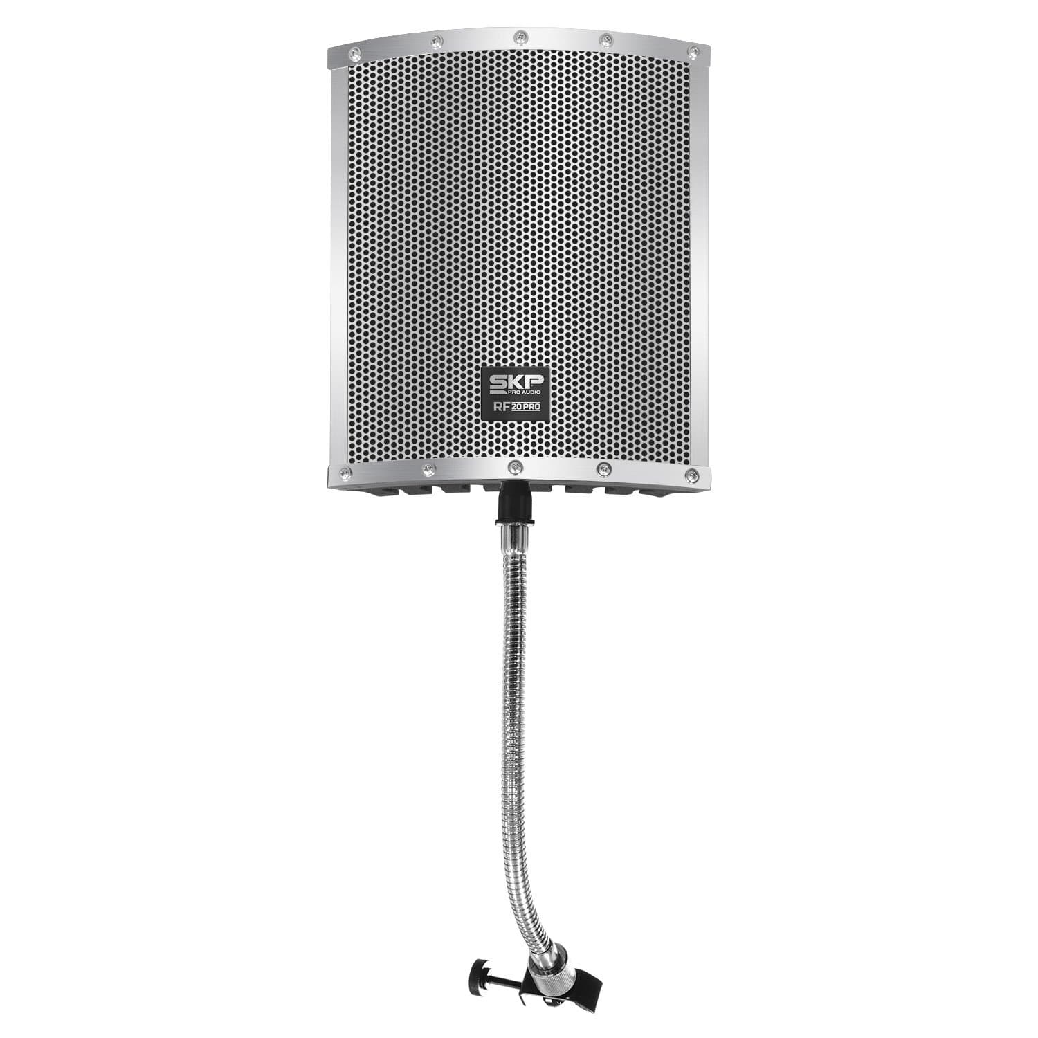 RF-20 Studio Microphone Reflection Filter Isolation Shield Absorber Filter Vocal Isolation Booth with Lightweight Aluminum Panel, Thick Soundproofing Foams for Mic Stand