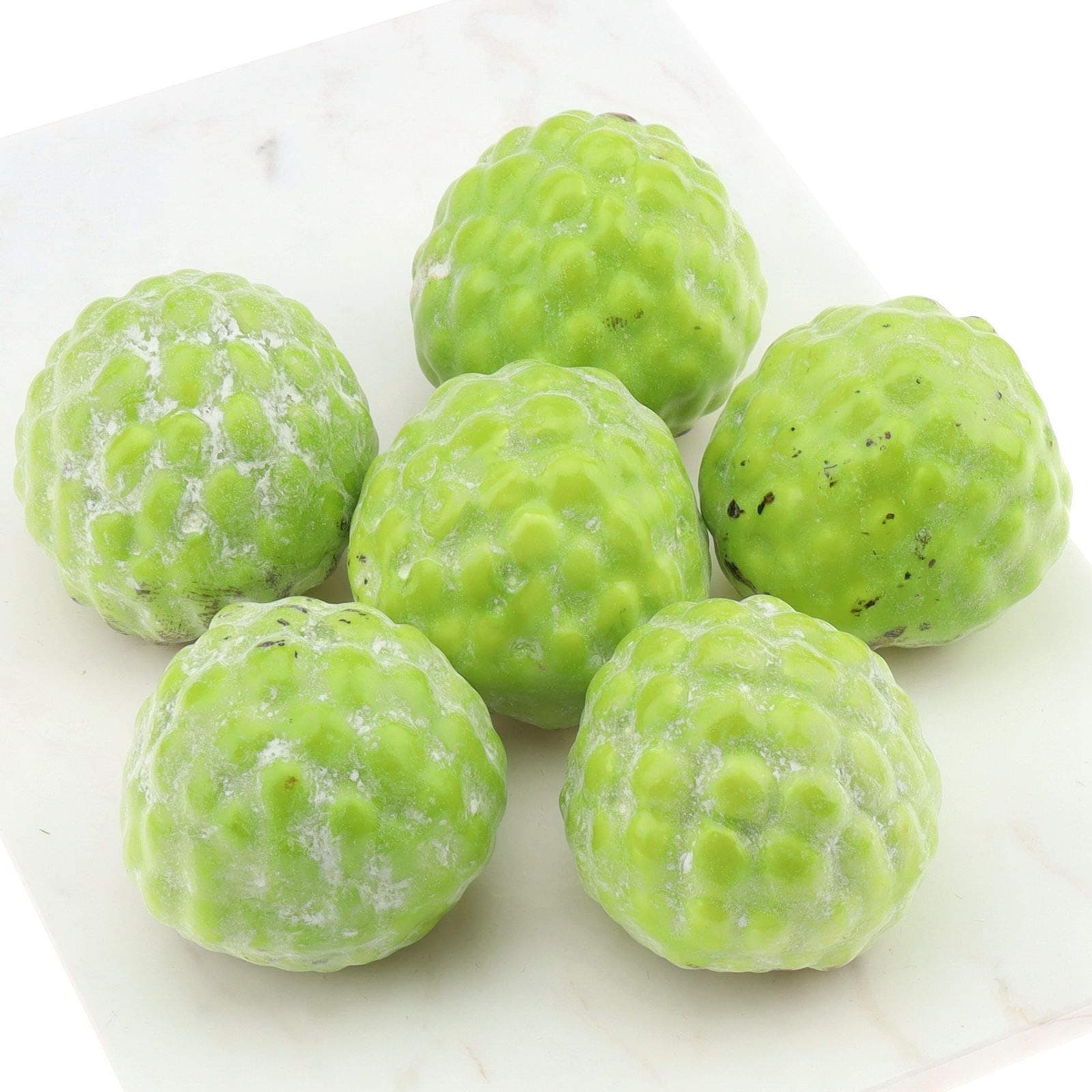 Woration Artificial Custard Apple Simulation Fake Annona Squamosa Faux Plastic Fruit Model Home Kitchen Party Table Realistic Lifelike Decor 6 PCS Set