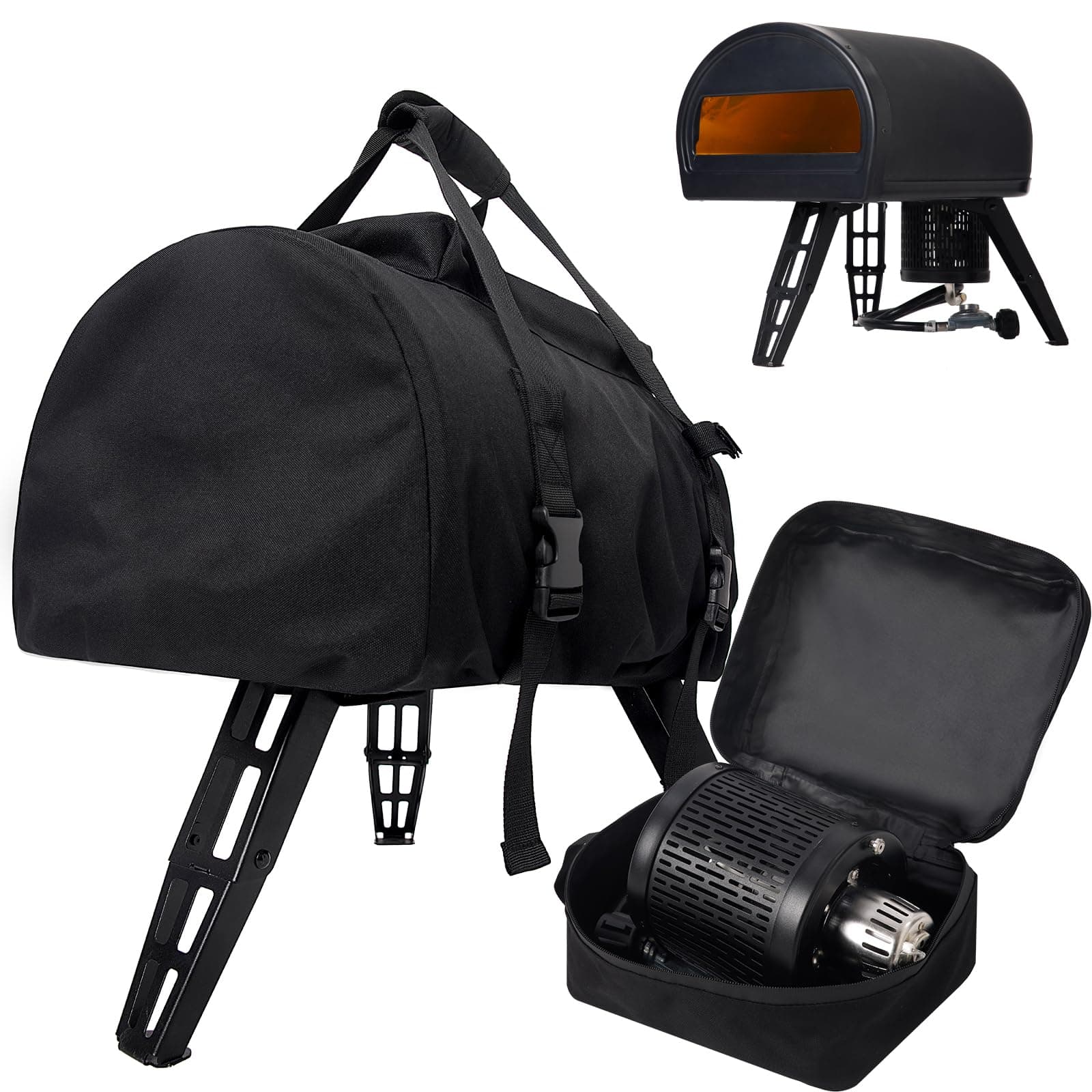 Waterproof Cover for Gozney Roccbox Pizza Oven with Separate Wood Burner Storage Pouch, Large Top Pocket for Gozney Pizza Oven Accessories, Portable and Easy Transporting (Cover Only)