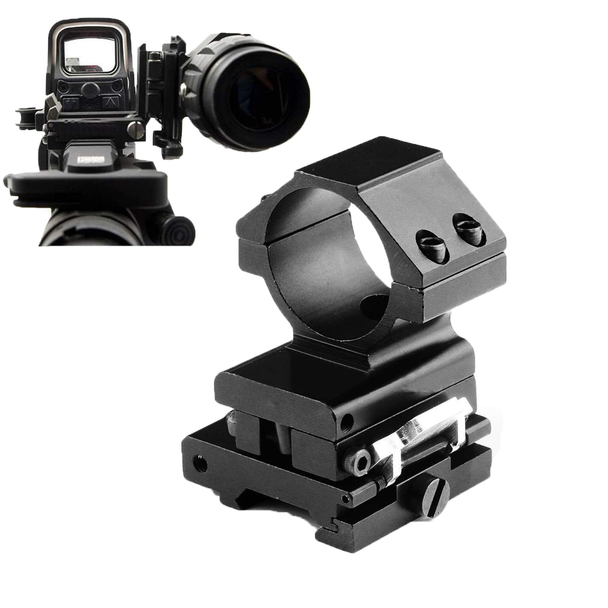 Tactical Flip to Side Picatinny Rail Mount for 30mm Ring 20 Rail Scope Sight