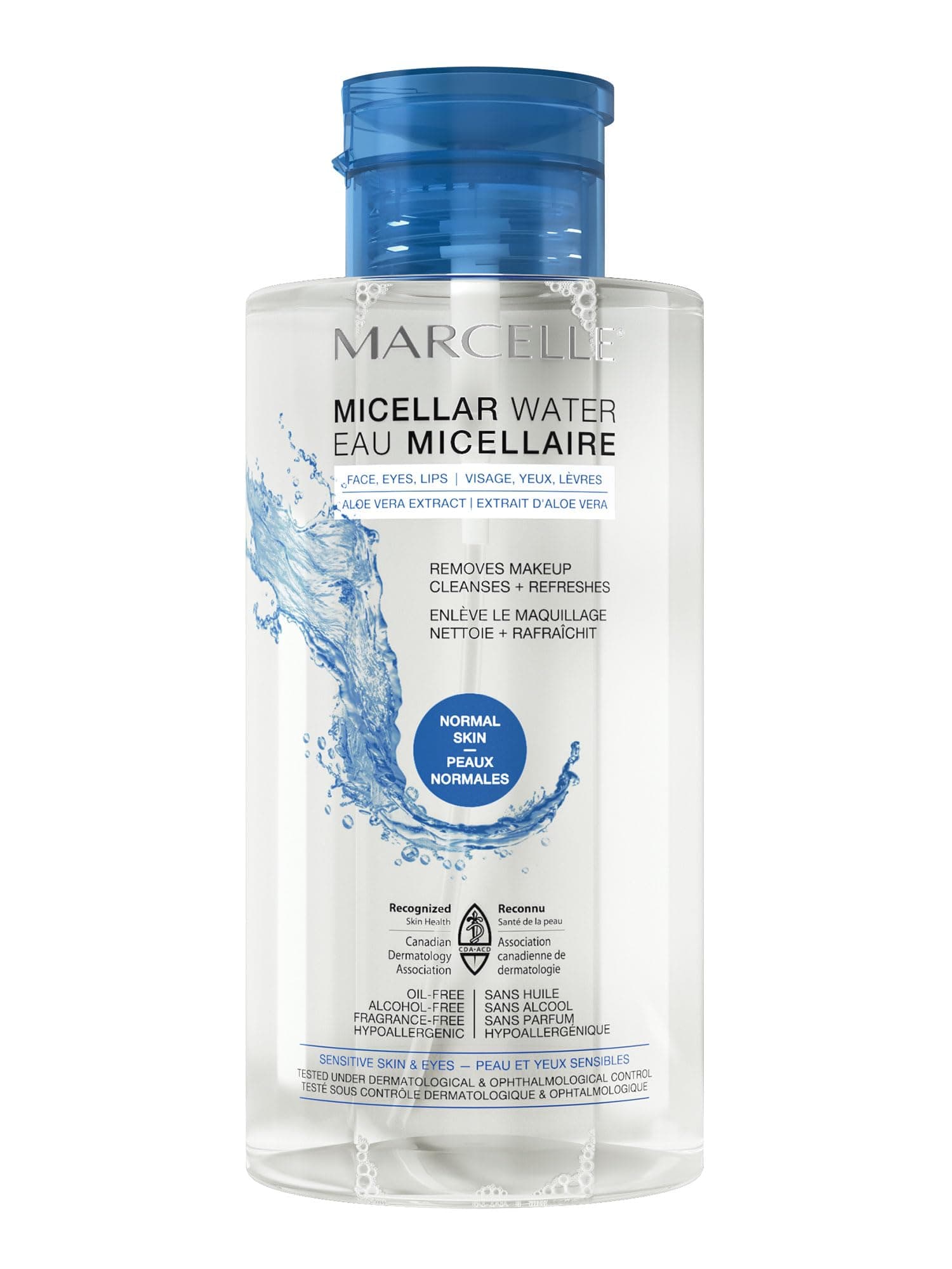 Micellar Water, Normal Skin, Makeup Remover, Aloe Vera Extract, Sensitive Skin and Eyes, Oil-Free, Alcohol-Free, Fragrance-Free, Hypoallergenic, Cruelty-Free, 13.5 Fl. Oz.