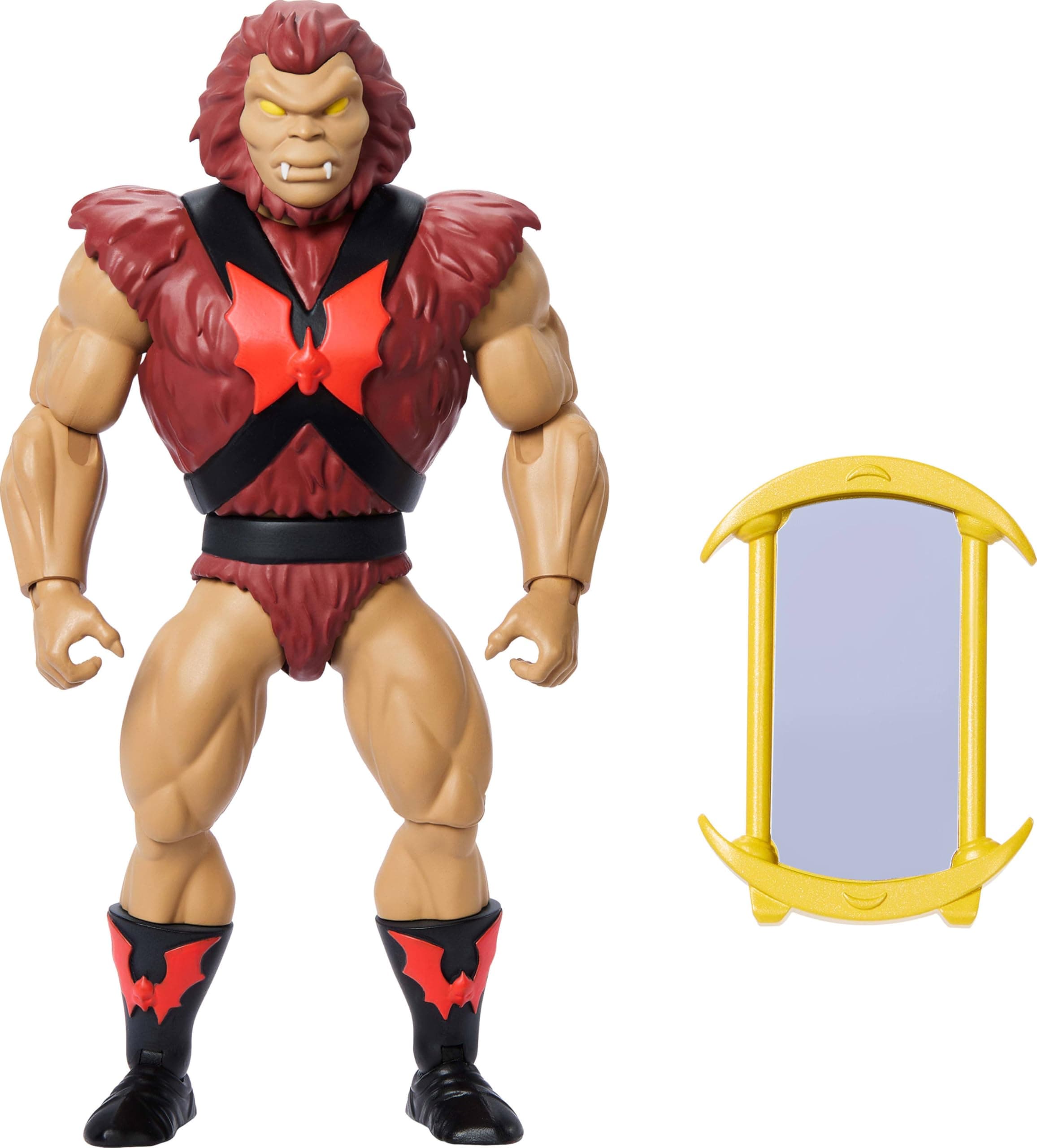 Masters of the Universe Origins Action Figure Cartoon Collection Grizzlor, 5.5-inch 1980s Motu TV Hairy Villain, Detailed Design & Mirror Accessory
