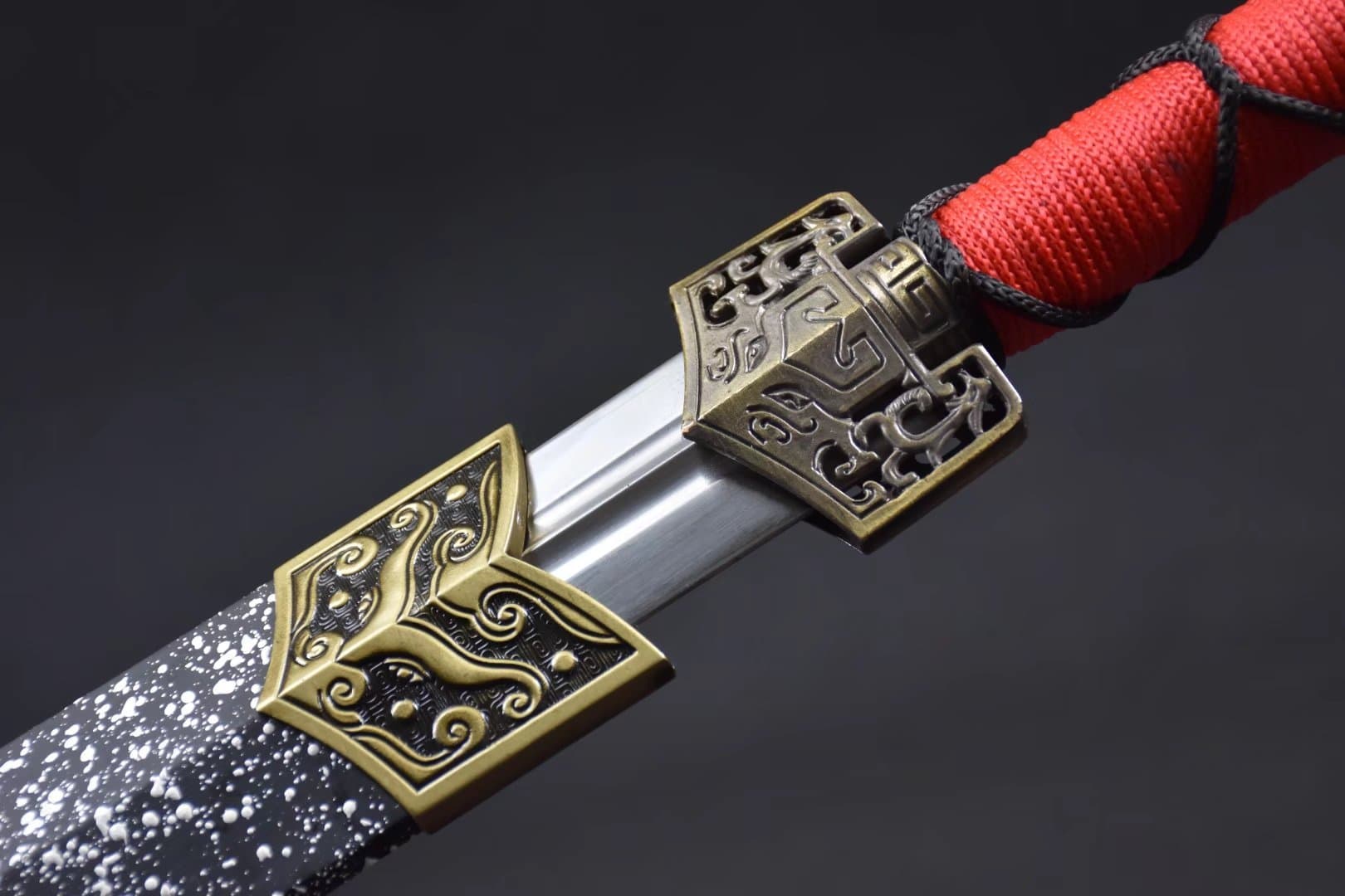 Chinese Sword,Han jian,Medium Carbon Steel,Snowflake Scabbard,Alloy Fittings
