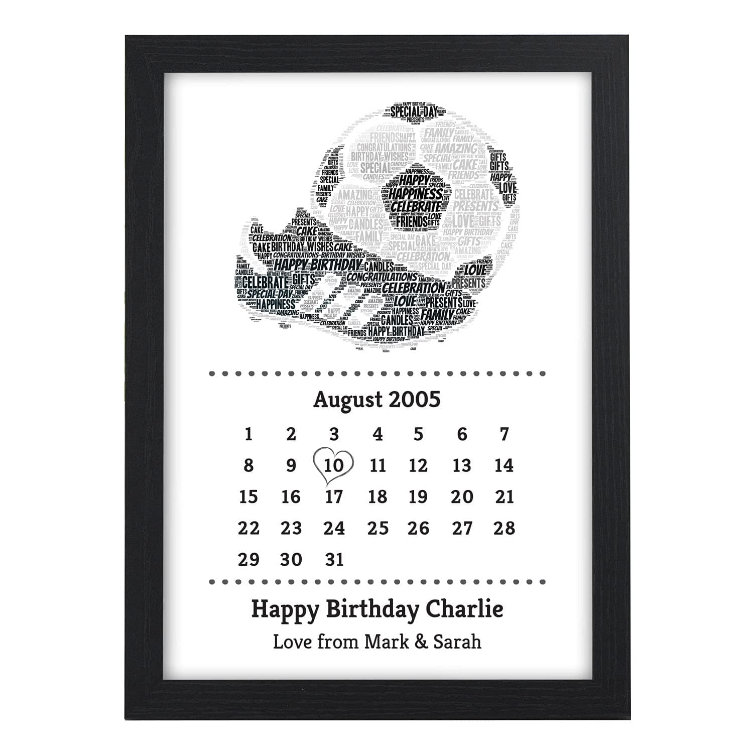 Personalised 6th, 8th, 9th, 10th, 13th, 16th, 18th, 21st, 30th Birthday Gifts for Boys, Men, Son, Grandson, Dad Footballer ANY Birthday Date Gifts - A5, A4, A3 Prints and Frames