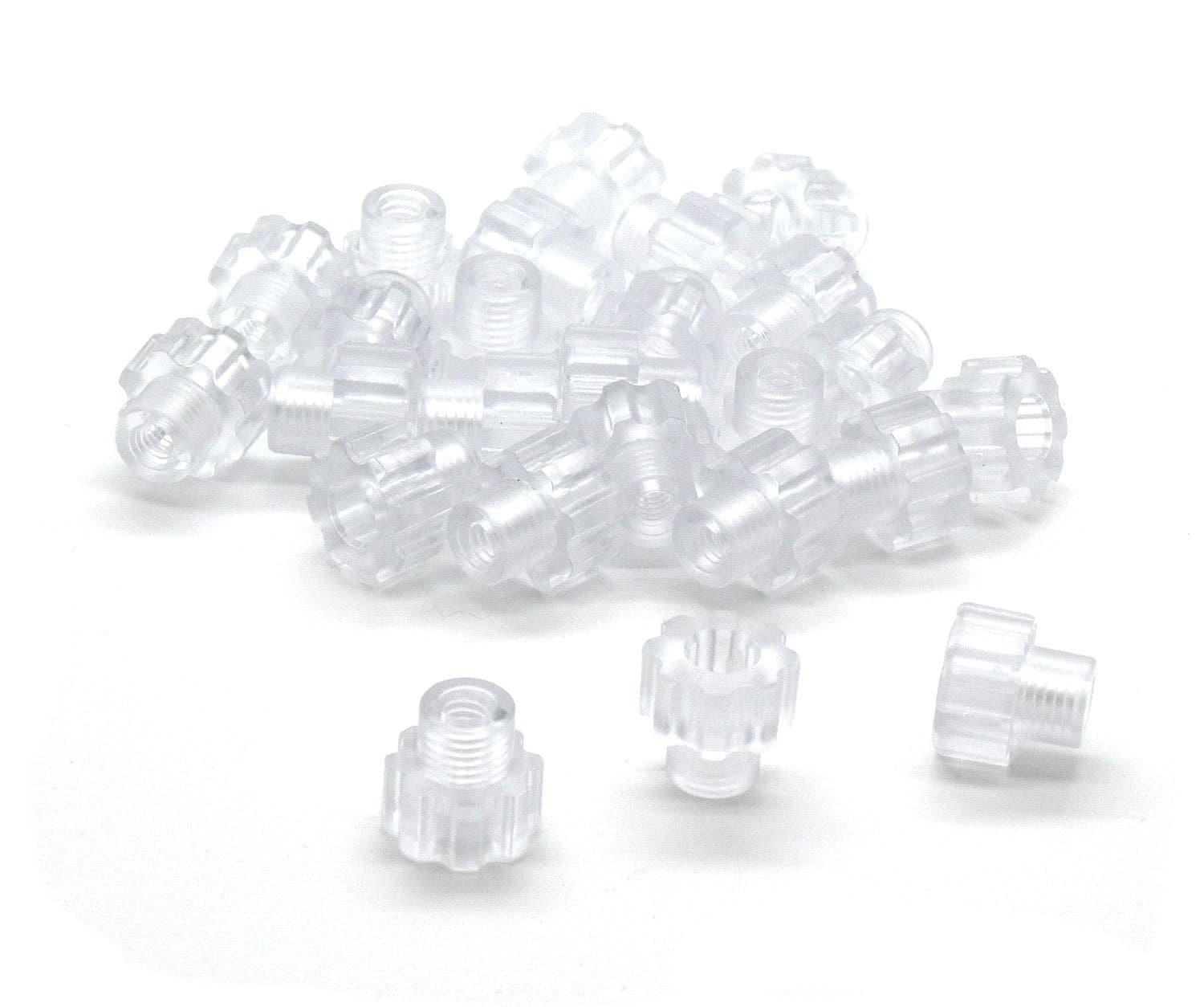 Fasten Tight Clear Polycarbonate 10-24 Knurled Thumb Nuts 25pack