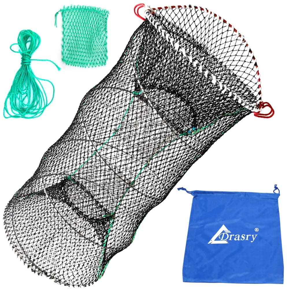 Drasry Crab Trap Bait Lobster Crawfish Shrimp Portable Folded Cast Net Magic Collapsible Fishing Traps Nets Accessories for Blue Crabs
