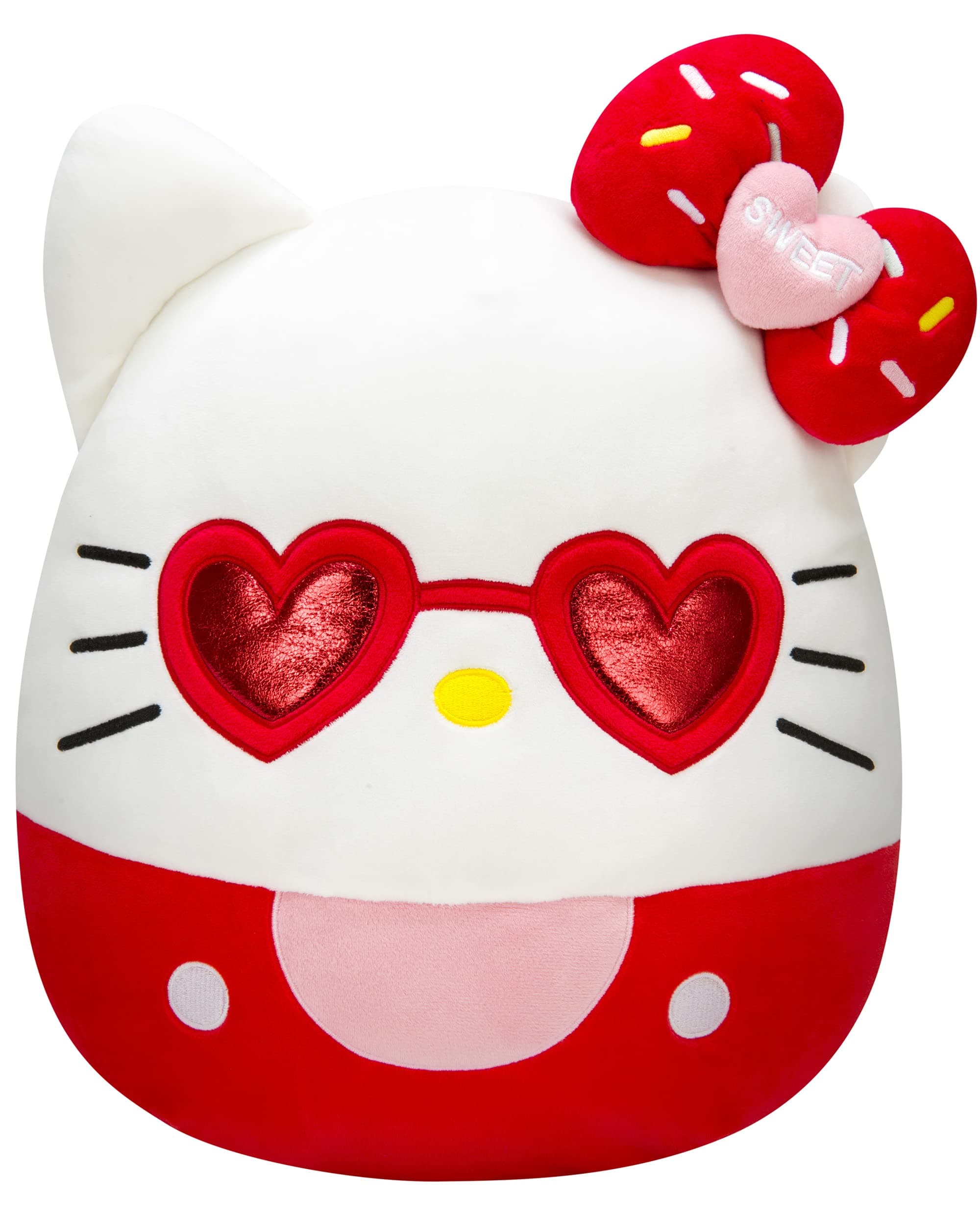 Hello Kitty with Red Glasses 14-Inch Plush - Sanrio Ultrasoft Stuffed Animal Large Plush Toy, Official Kellytoy Plush