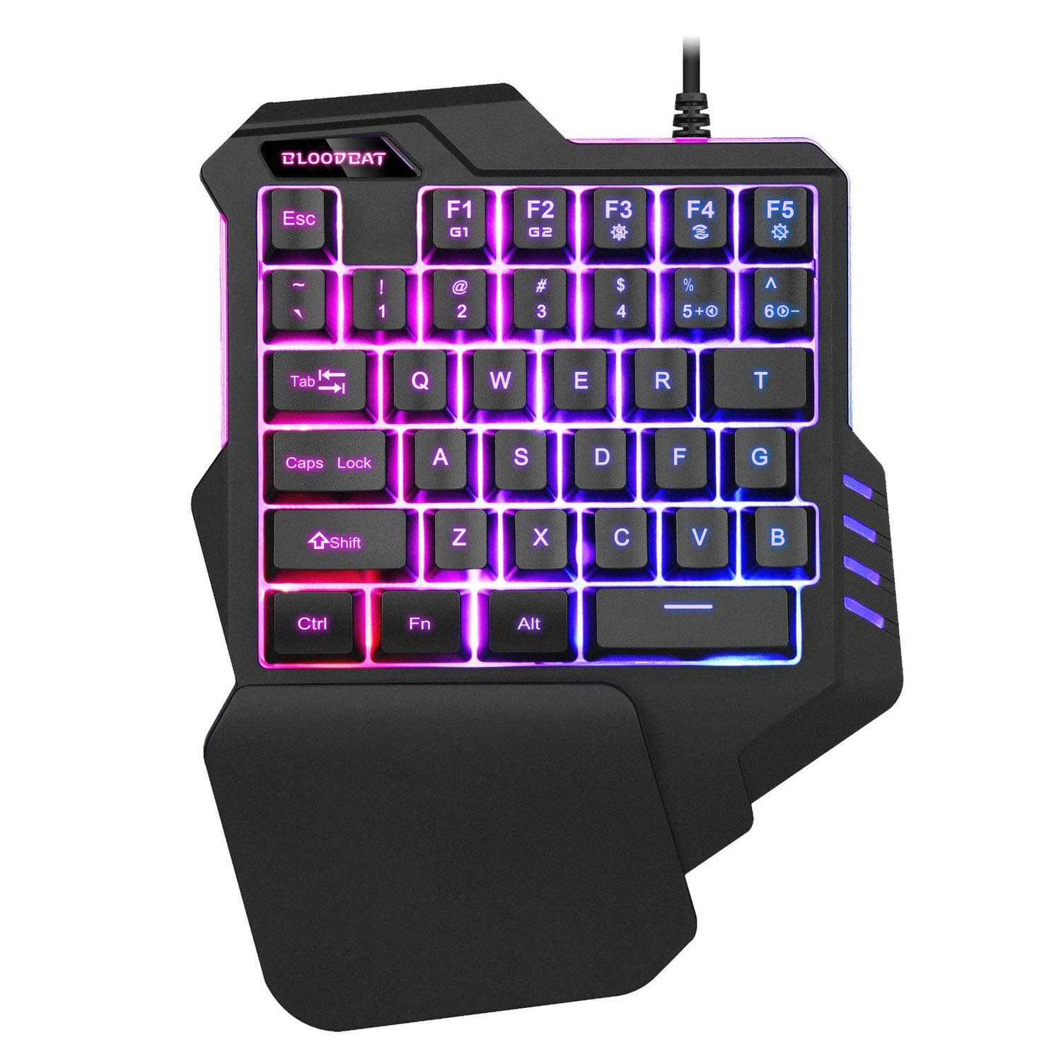 One-Handed Gaming Keyboard, Gaming keypad,RGB Led Backlit USB Wired Mini Game keypad, 35 Keys Portable Gamer Small Gameboard for LOL/PUBG/Fortnite/Wow/Dota/OW