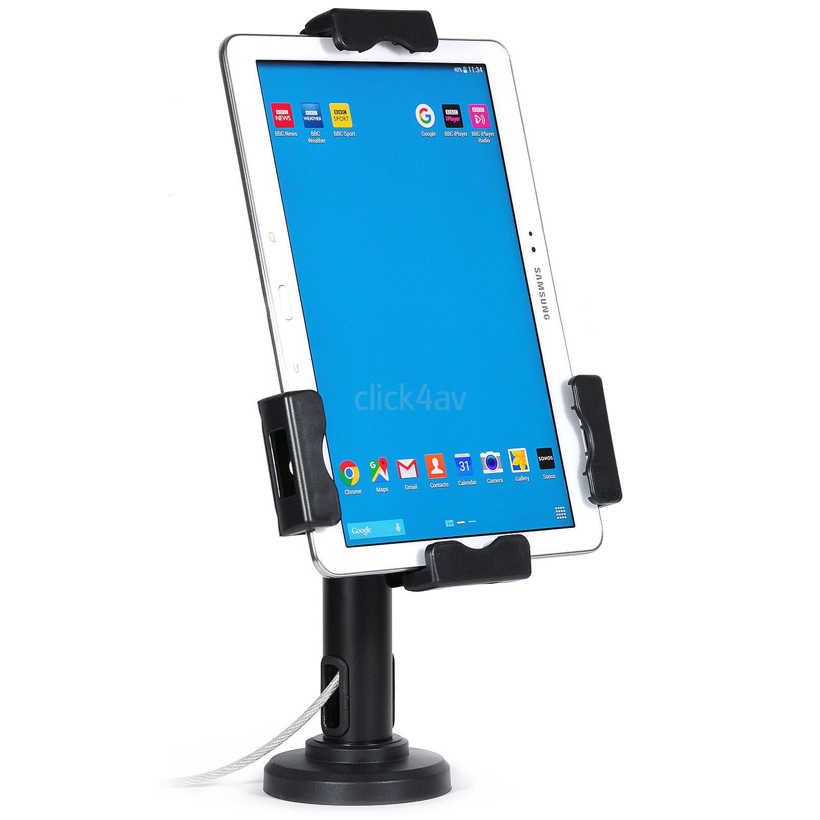 click4av PAD2102 Lockable Tablet Desk Stand or Secure Wall Mount Compatible with iPad and Samsung Tablets 7.9-10.1 Inch
